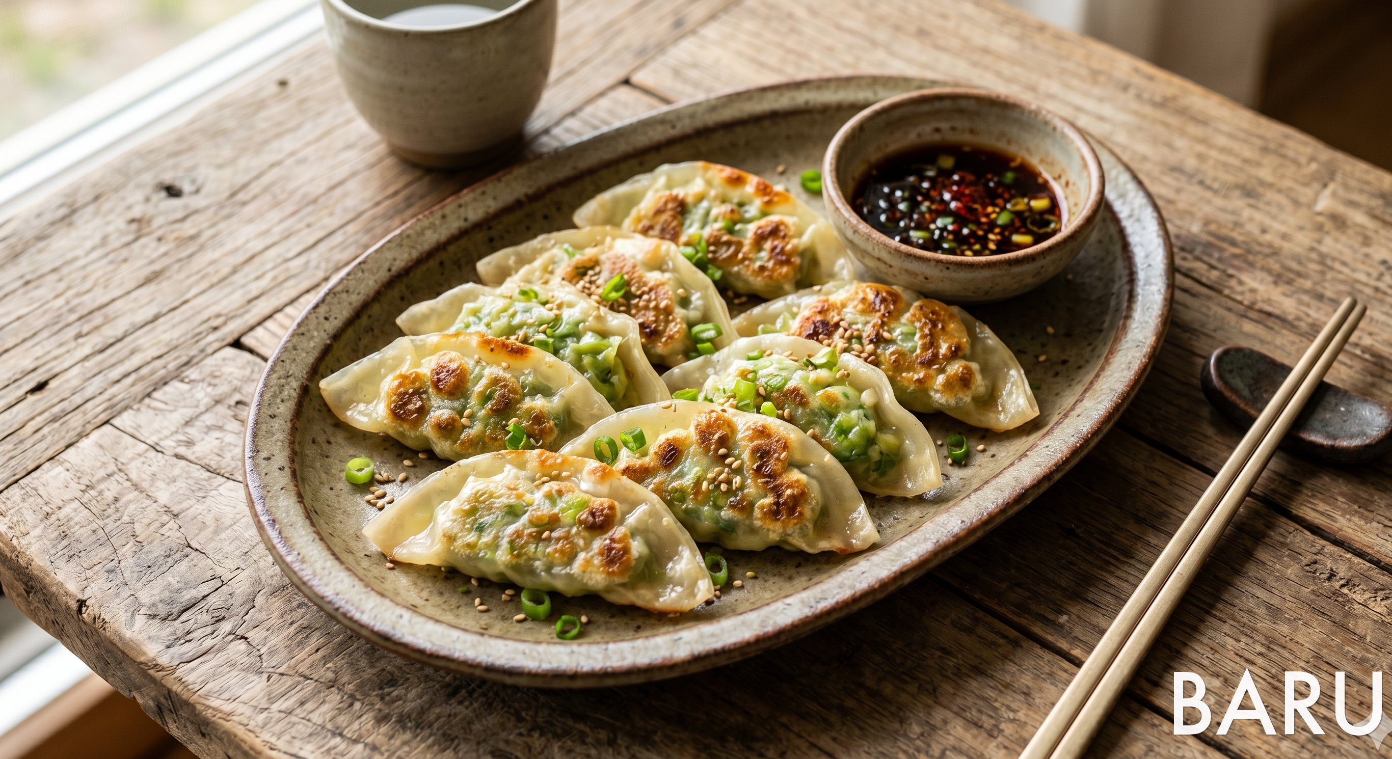 Zucchini Pan-fried Dumplings (애호박군만두)