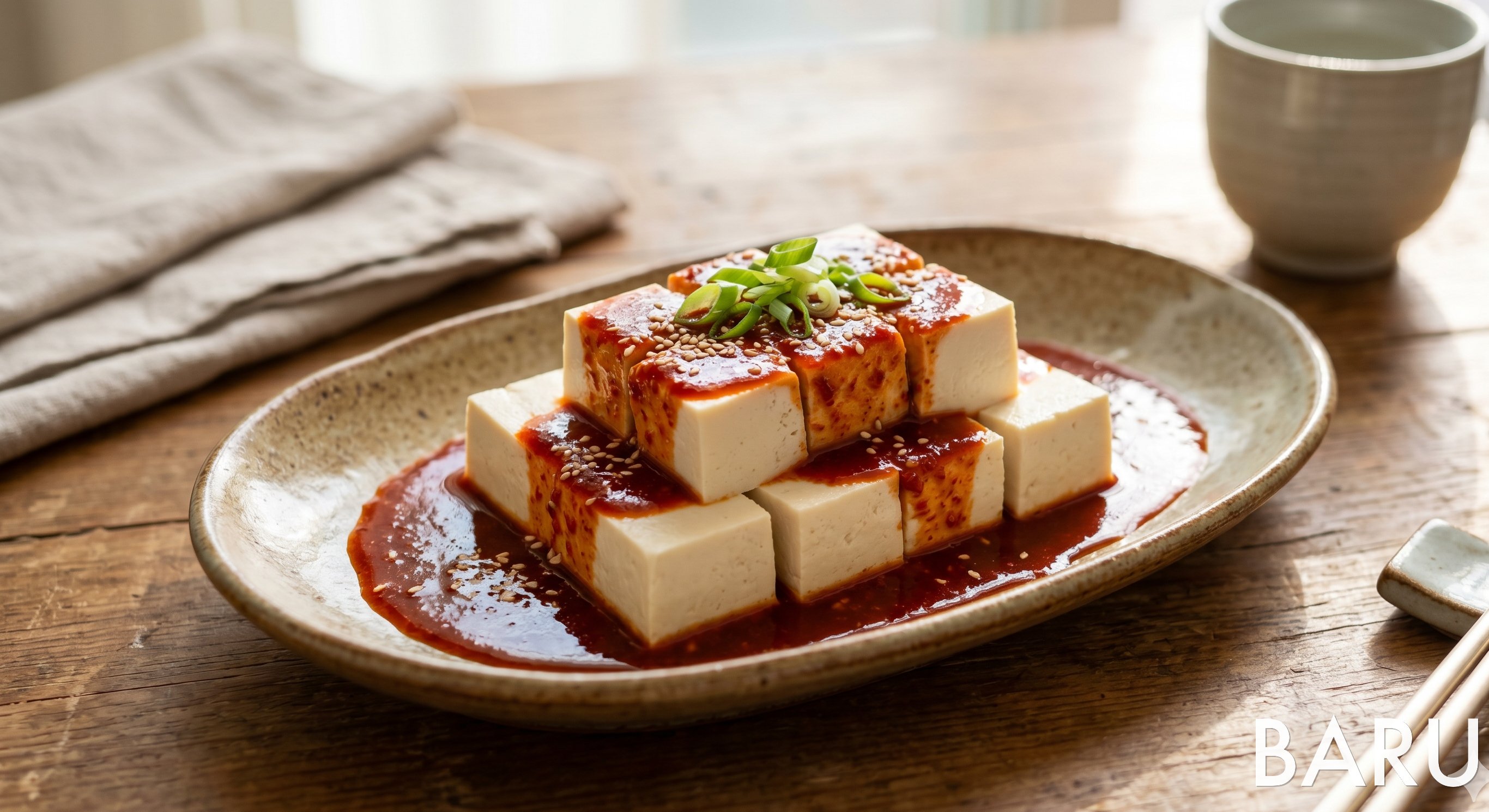 Raw Tofu with Special Sauce (연두부 고추장양념장)