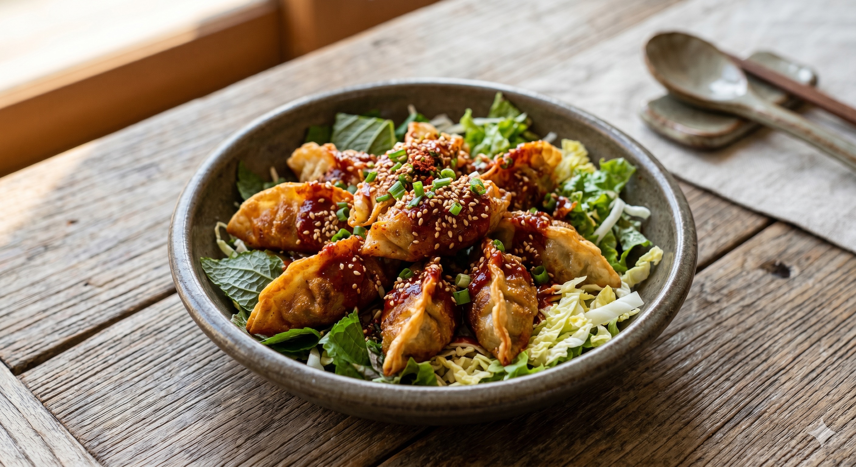 Spicy Bibim Dumplings (정말 쉬운 비빔만두)