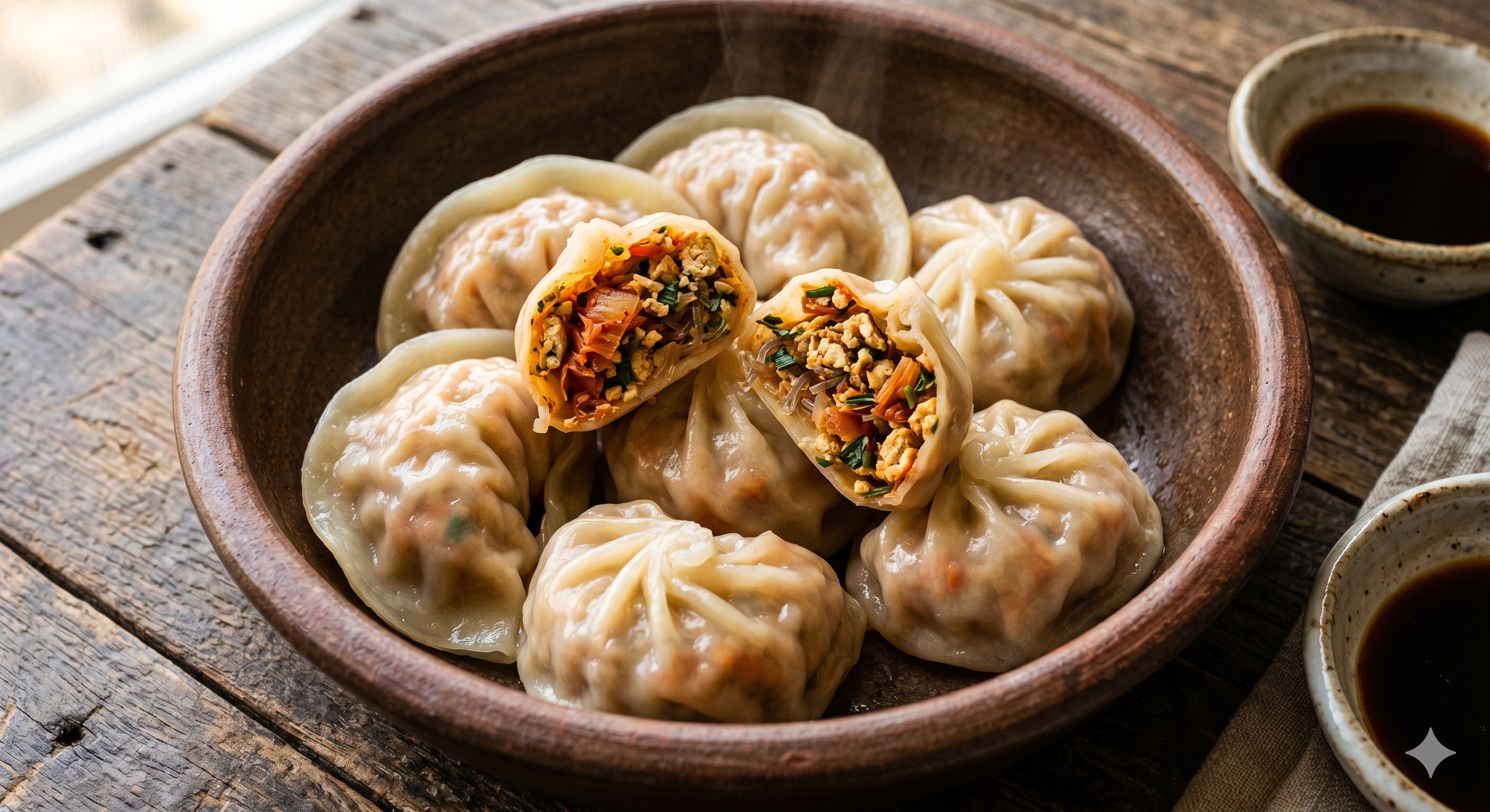 Vegan Kimchi Mandu (Dumplings) (비건 김치만두)