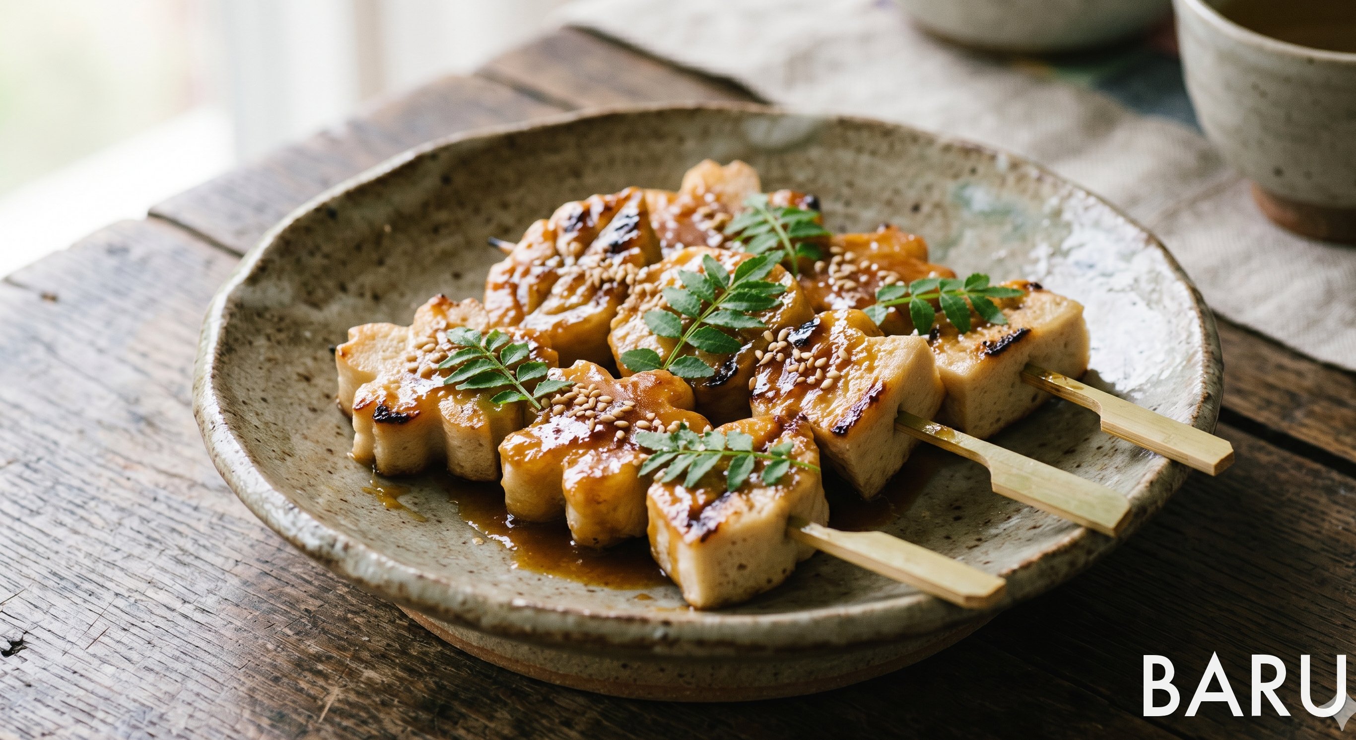 Grilled Fresh Wheat Gluten with Sweet Miso (나마후 된장구이)