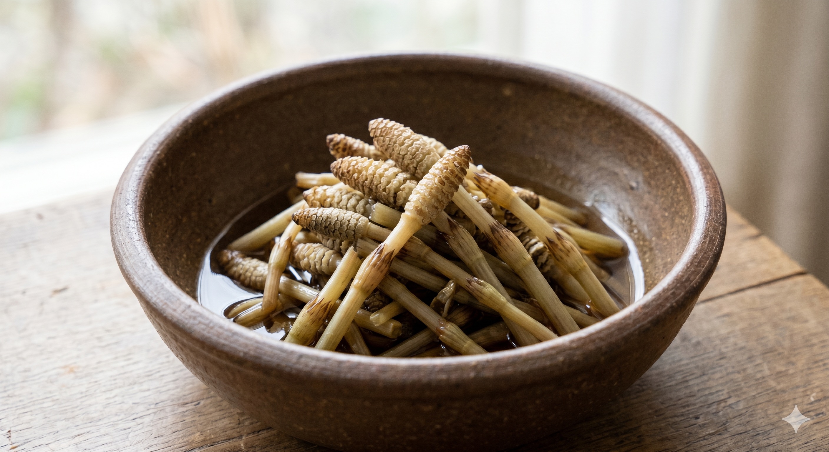 Blanched Horsetail Shoots in Light Soy Dressing (쓰쿠시 오히타시)