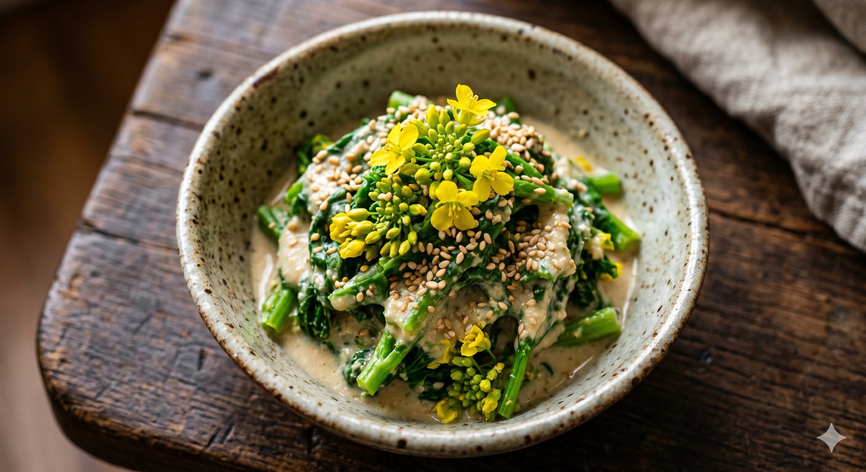 Rapeseed Blossoms in Creamy Tofu Dressing (유채꽃 시라아에)