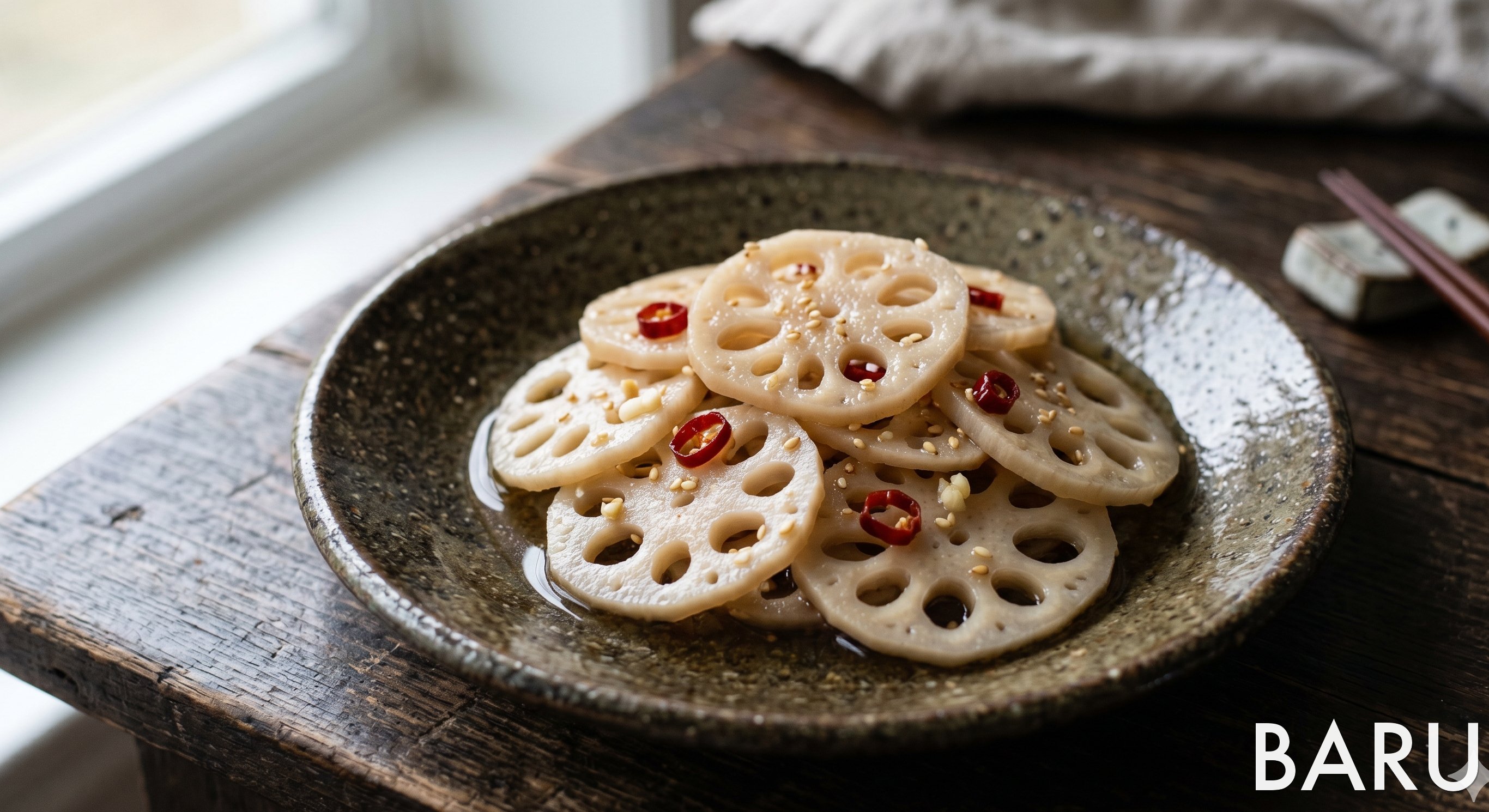 Vinegar-Pickled Lotus Root (Su-Renkon) (초연근)
