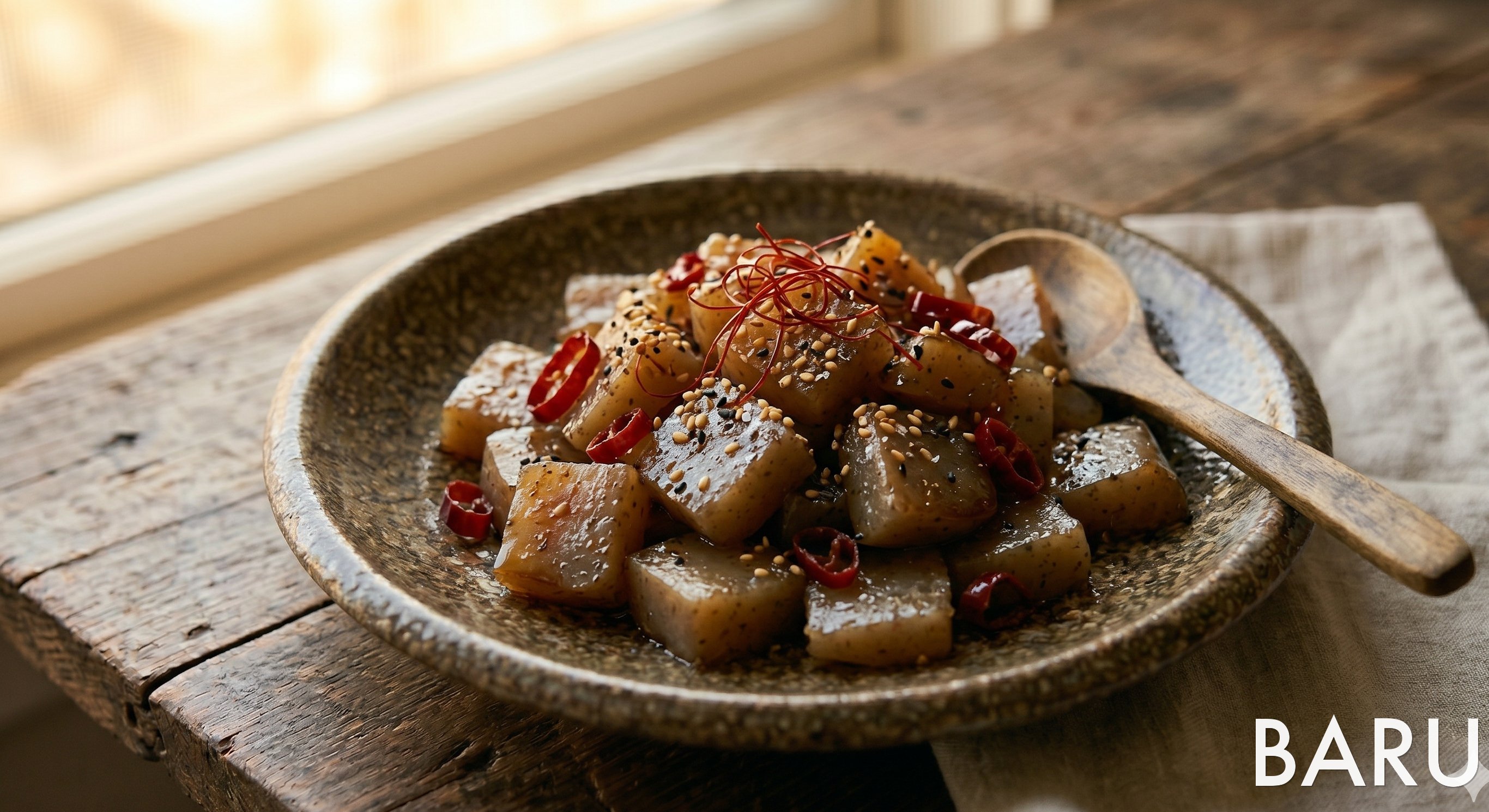 Sweet Soy-Glazed Konnyaku Kinpira (곤약 킨피라)