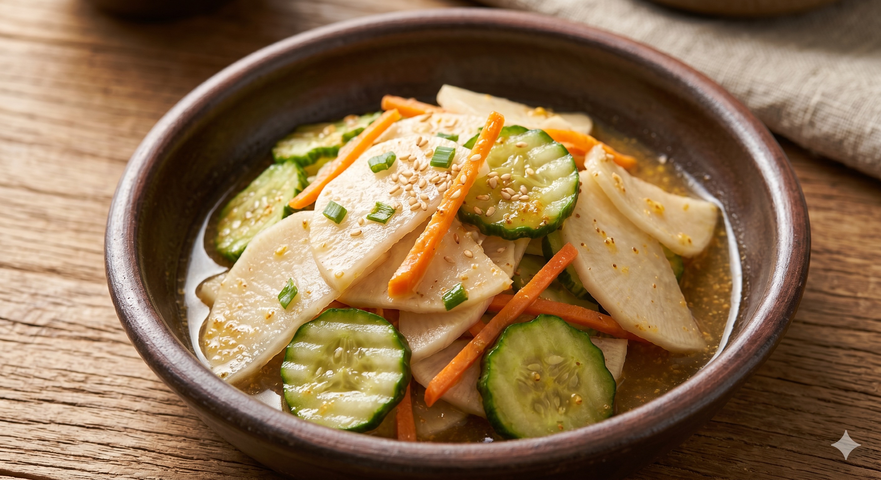 Turnip and Cucumber in Mustard Soy (순무 오이 겨자간장 절임)