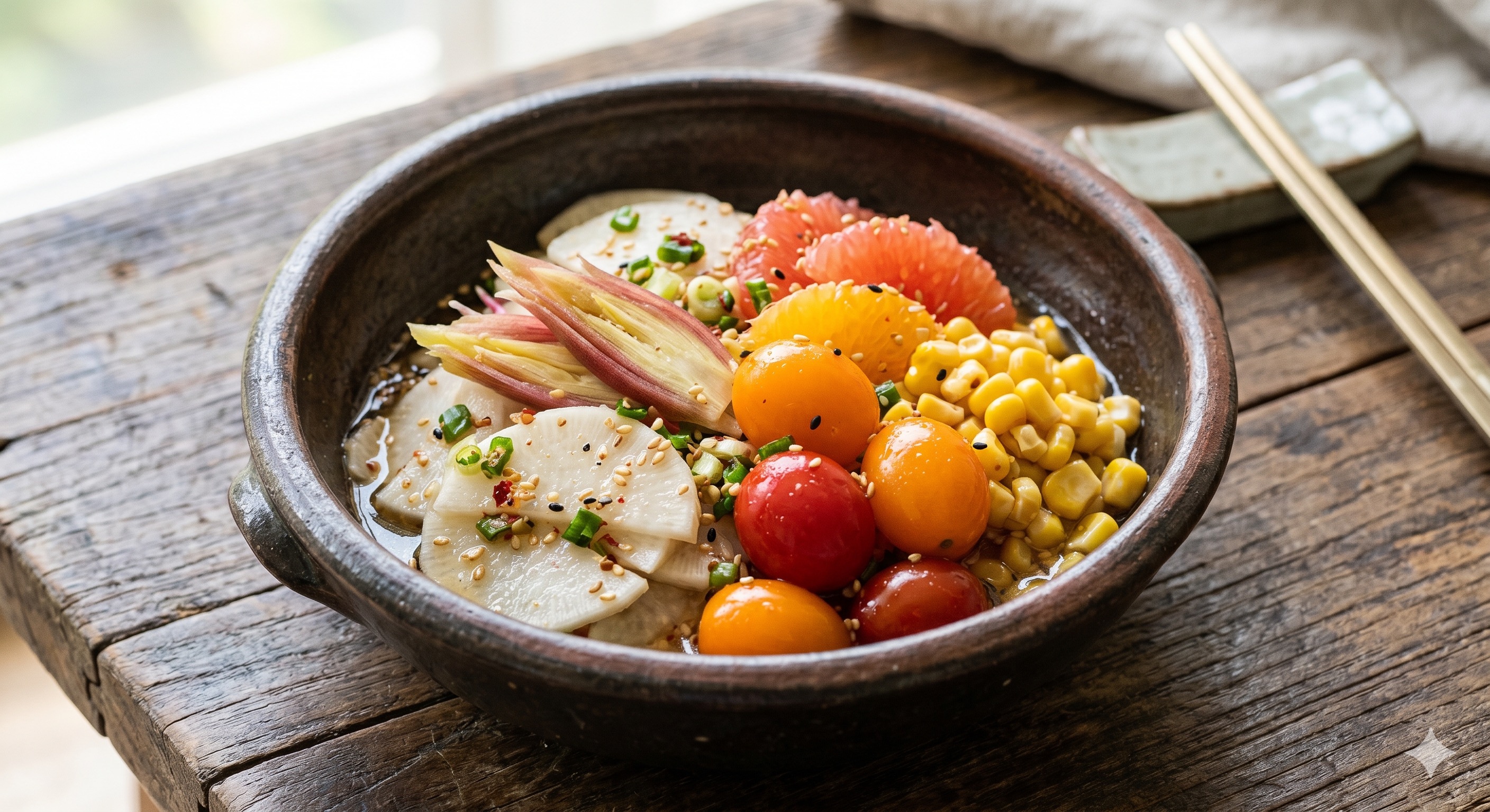Summer Vegetables in Sesame Vinegar (여름 채소 참깨초 절임)