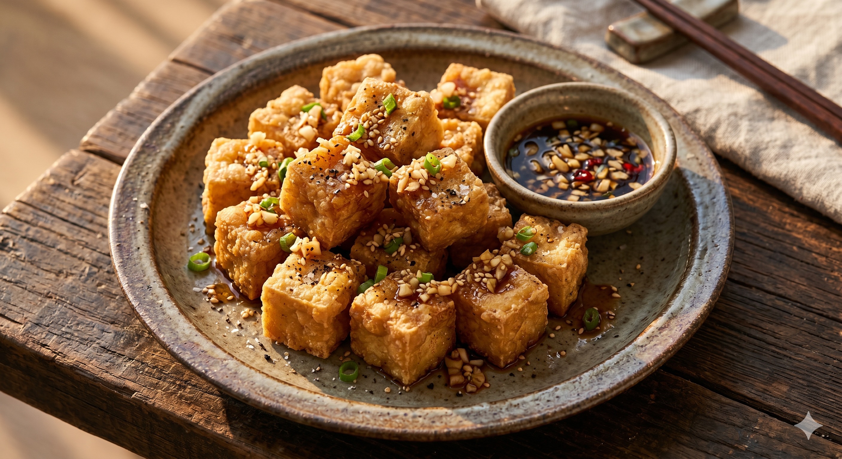Crispy Tofu with Vinegar Sauce (바삭 두부 초간장)