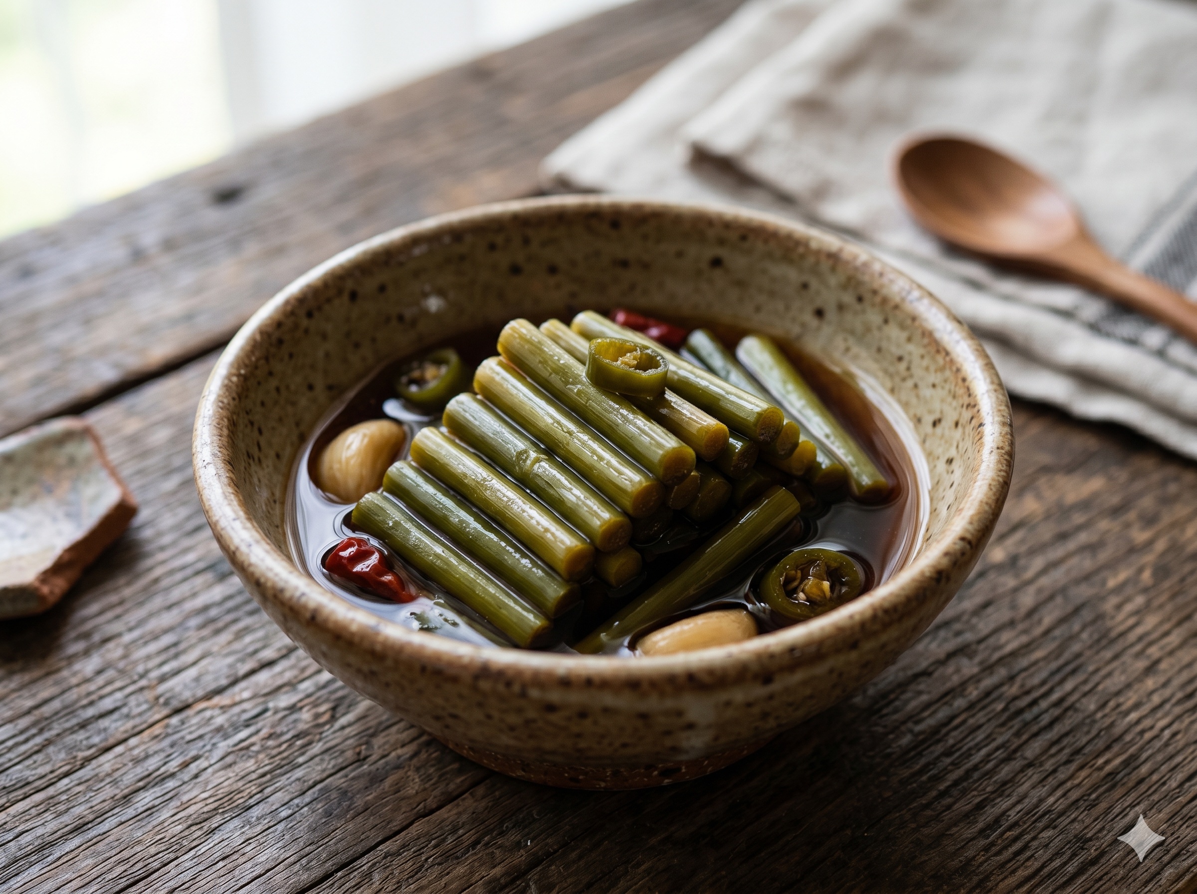 Pickled Garlic Scapes (마늘종 장아찌)