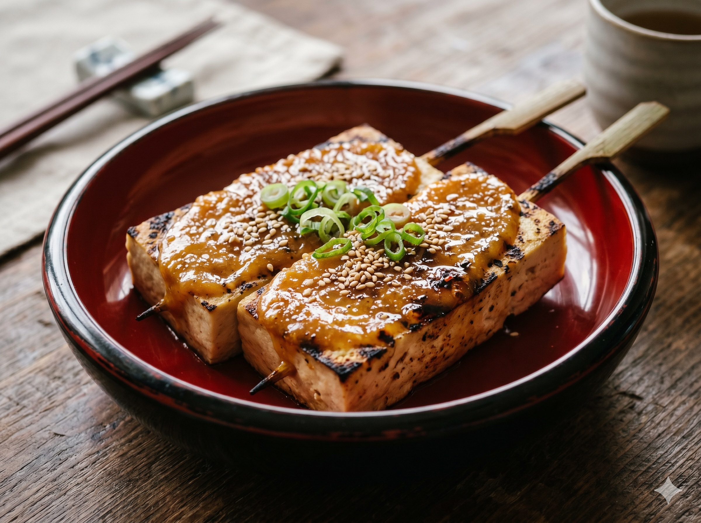 Grilled Tofu with Sweet Miso (두부 덴가쿠)