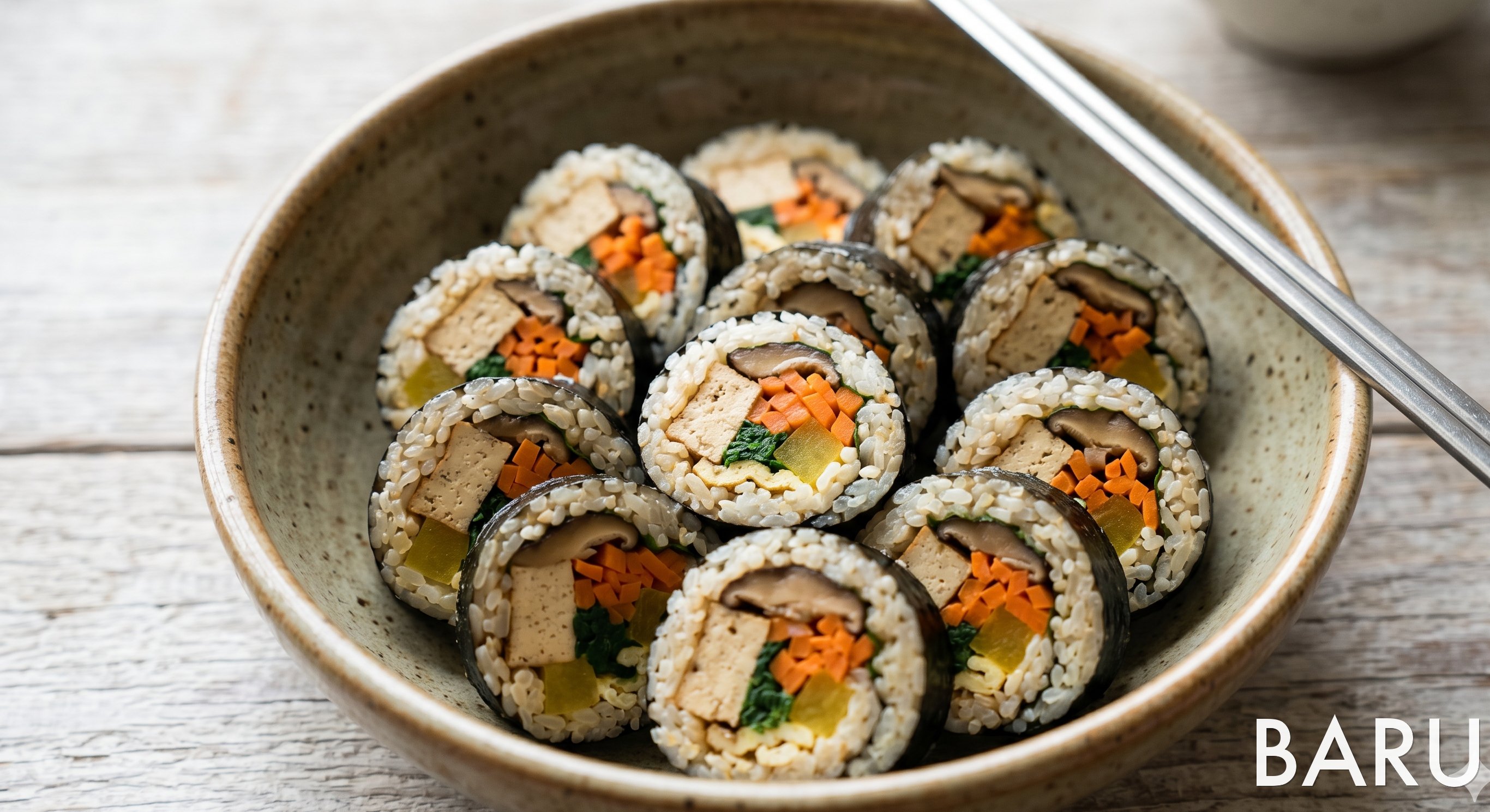 Gimbap (Korean Rice Rolls) (두부 김밥)