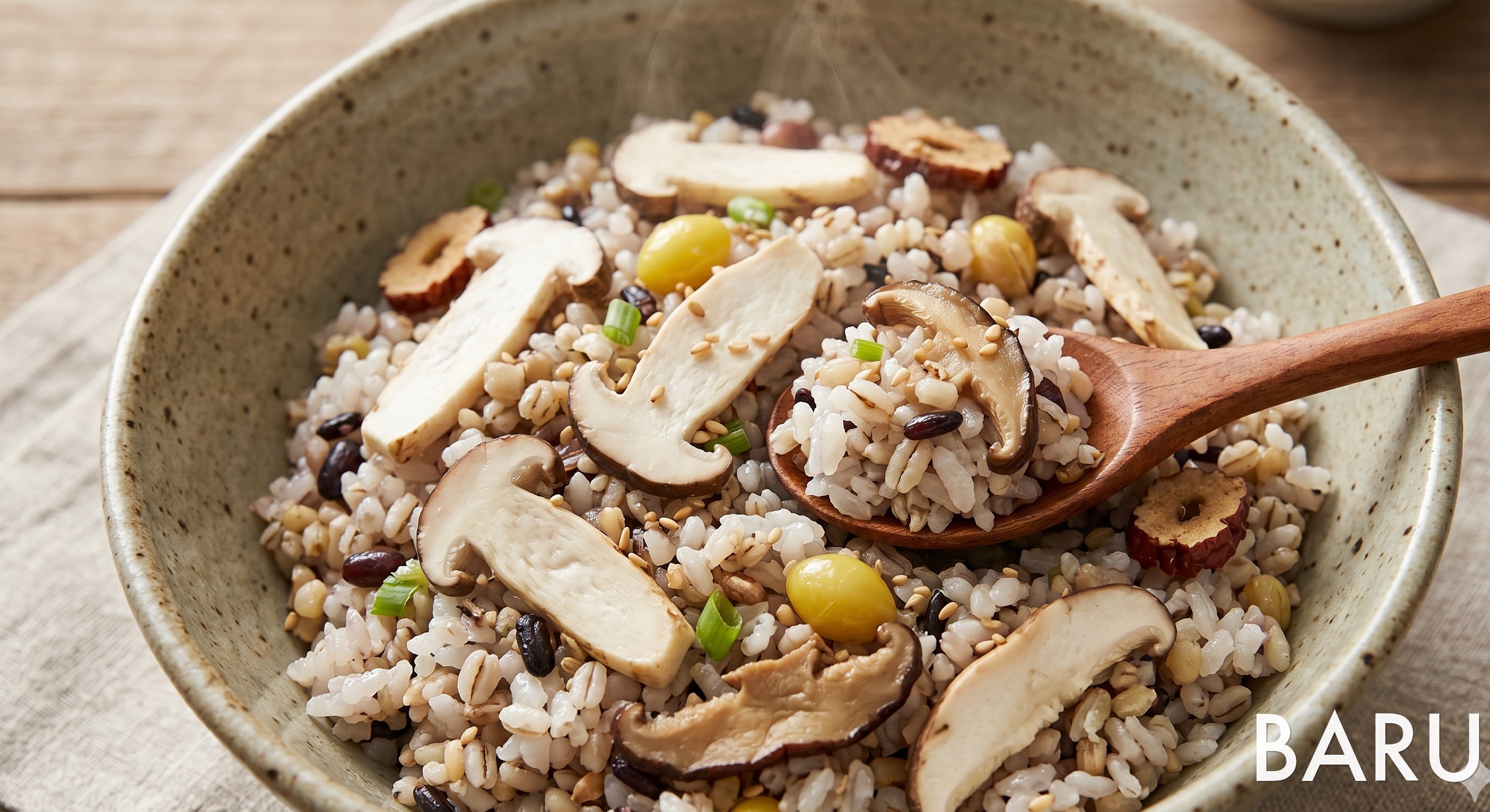 Cast Iron Pot King Oyster Mushroom Rice (솥밥 참송이버섯밥)