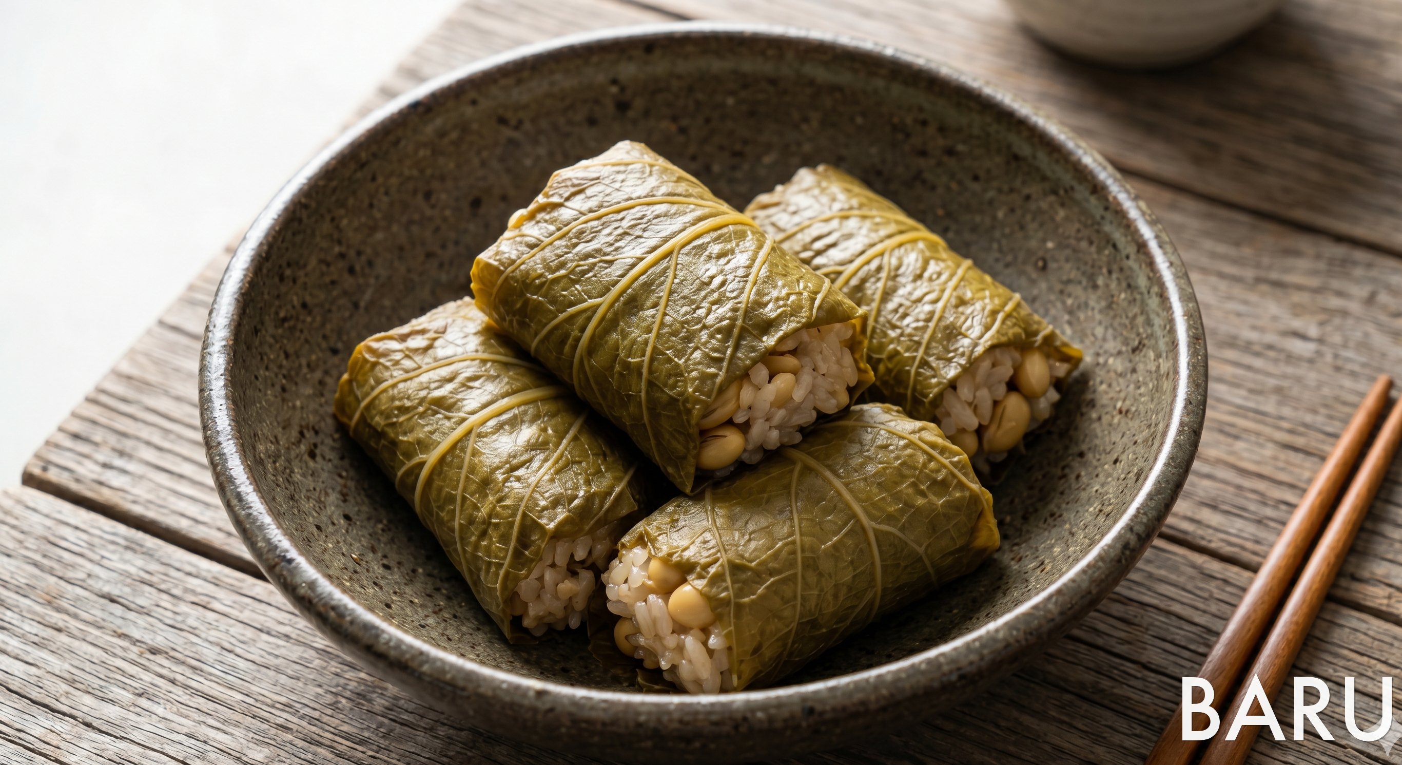 Temple-style Soybean Leaf Sticky Rice Wraps (사찰식 콩잎 찹쌀쌈)
