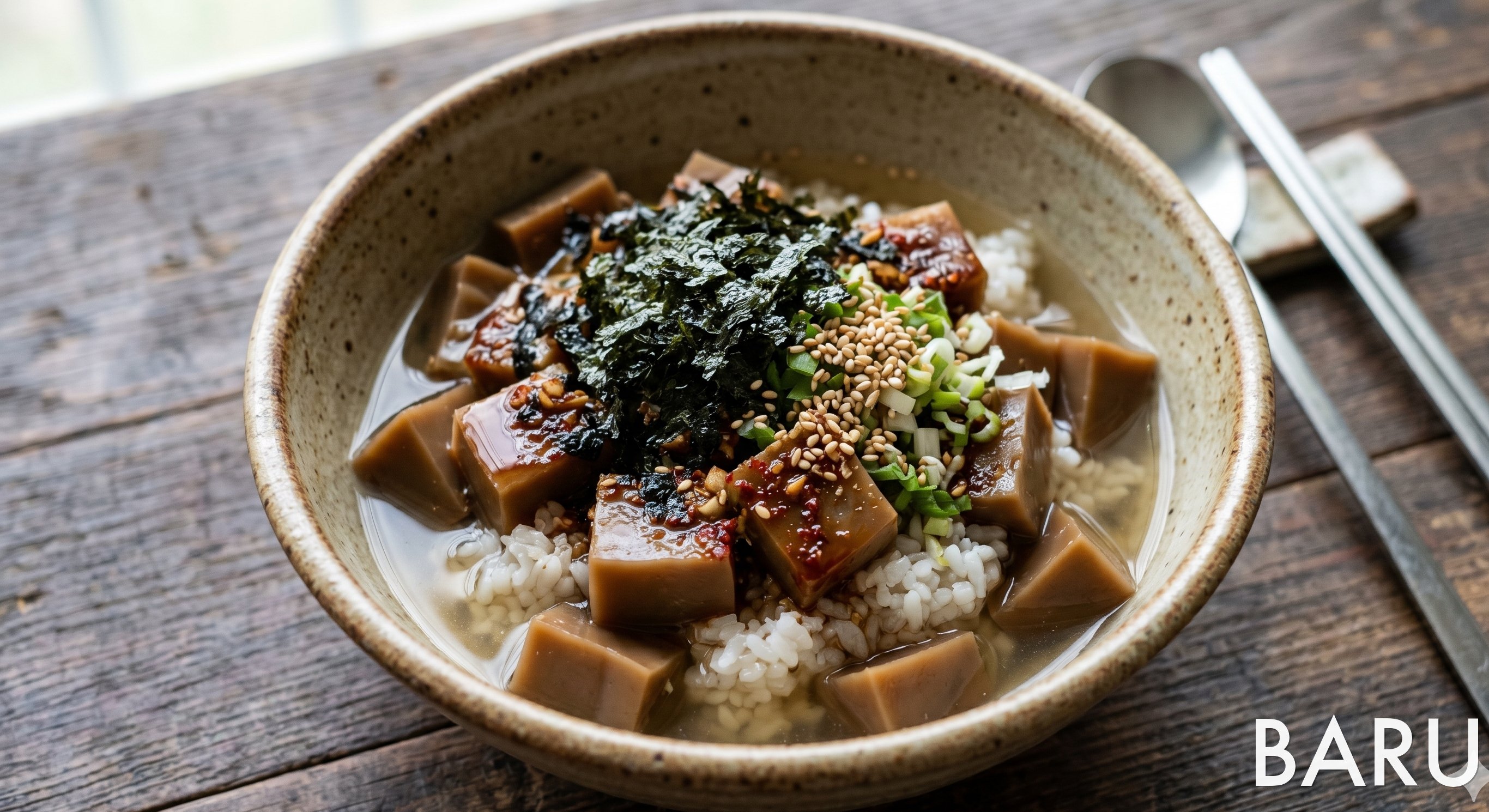 Dotorimuk Bap (Acorn Jelly Rice Bowl) (도토리묵밥)