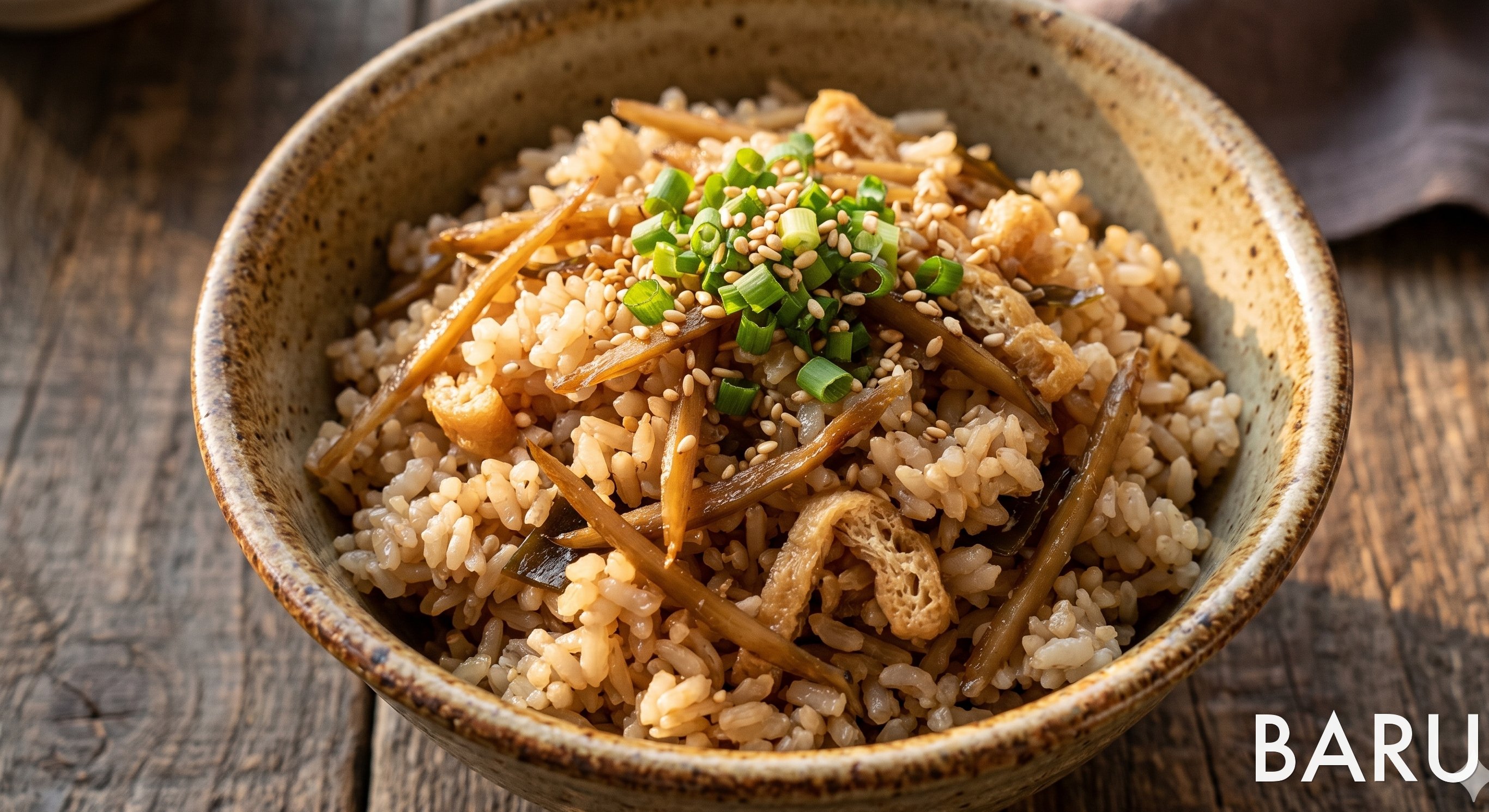 Sauteed Burdock Brown Rice (볶은 우엉 현미밥)