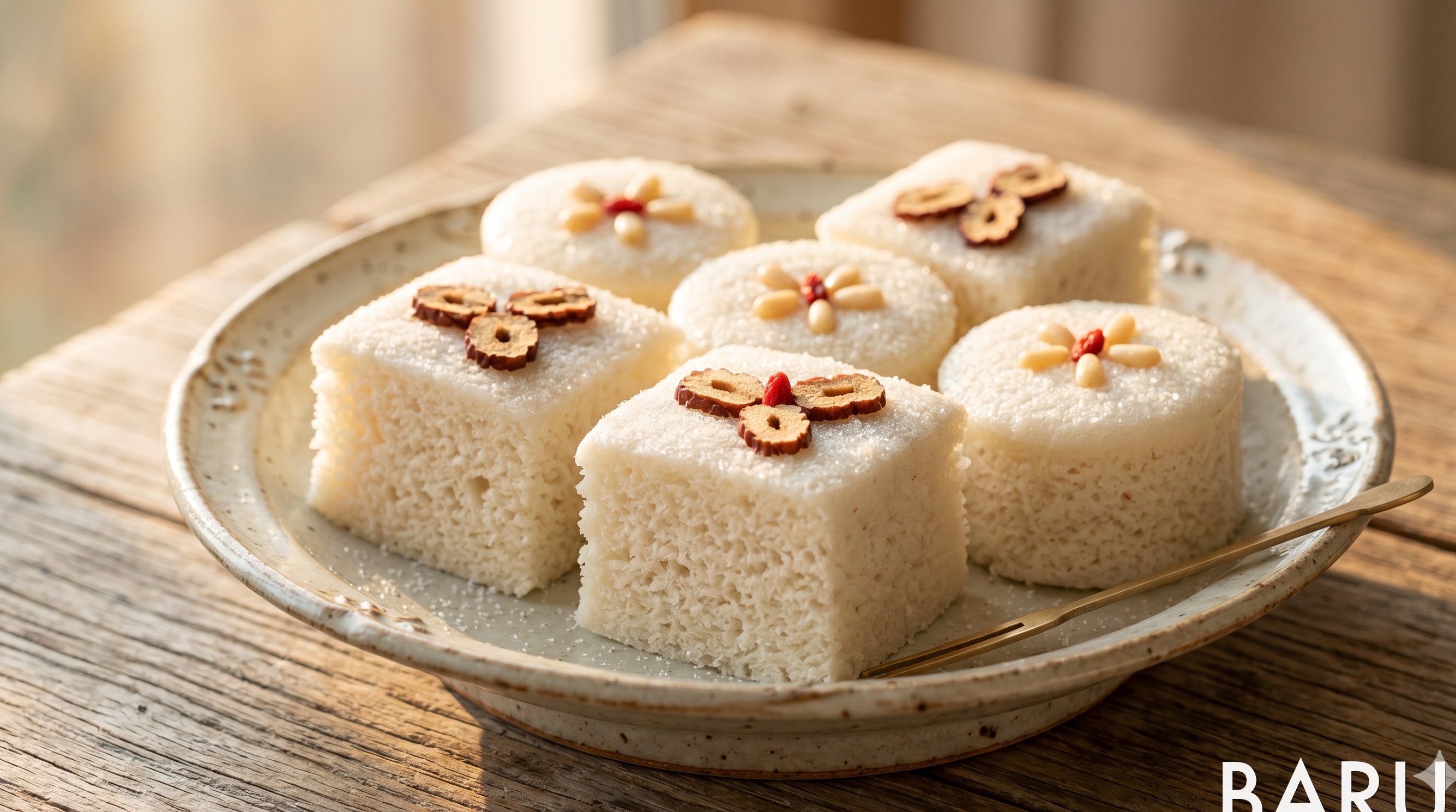Jeungpyeon (Fermented Rice Cake) (증편)
