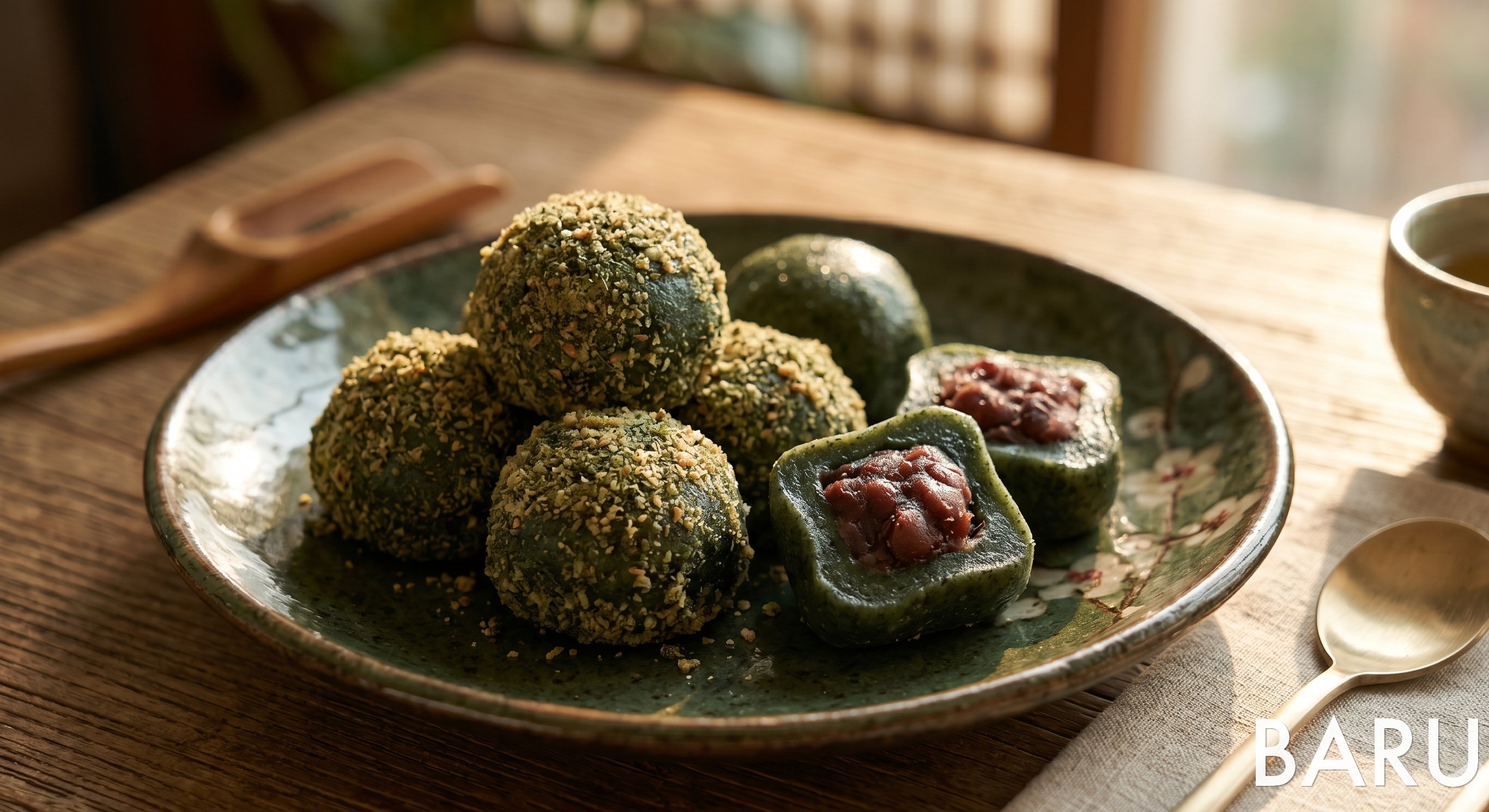 Ssuktteok (Mugwort Rice Cake) (쑥떡)
