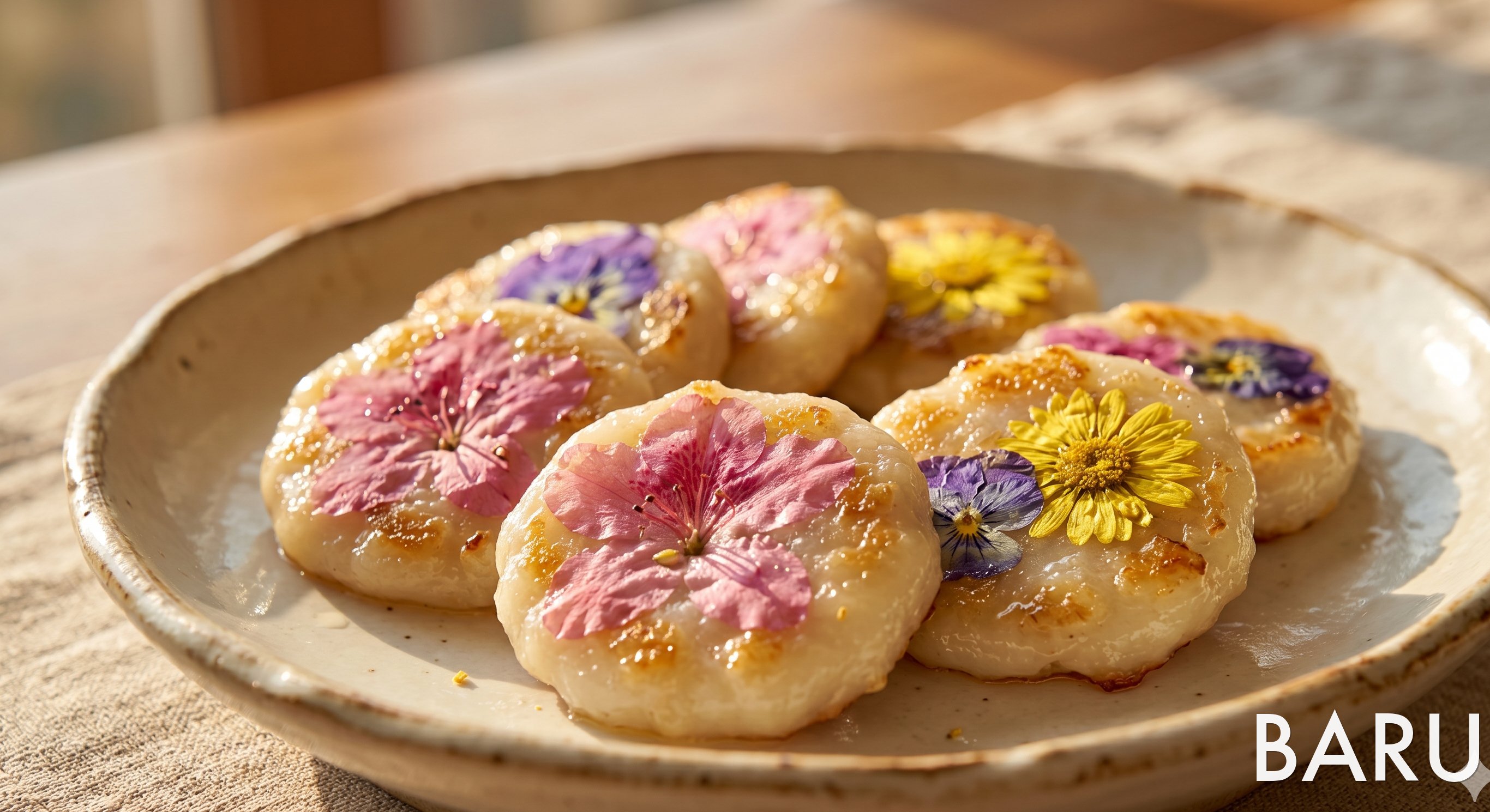 Hwajeon (Flower Petal Rice Cake) (화전)