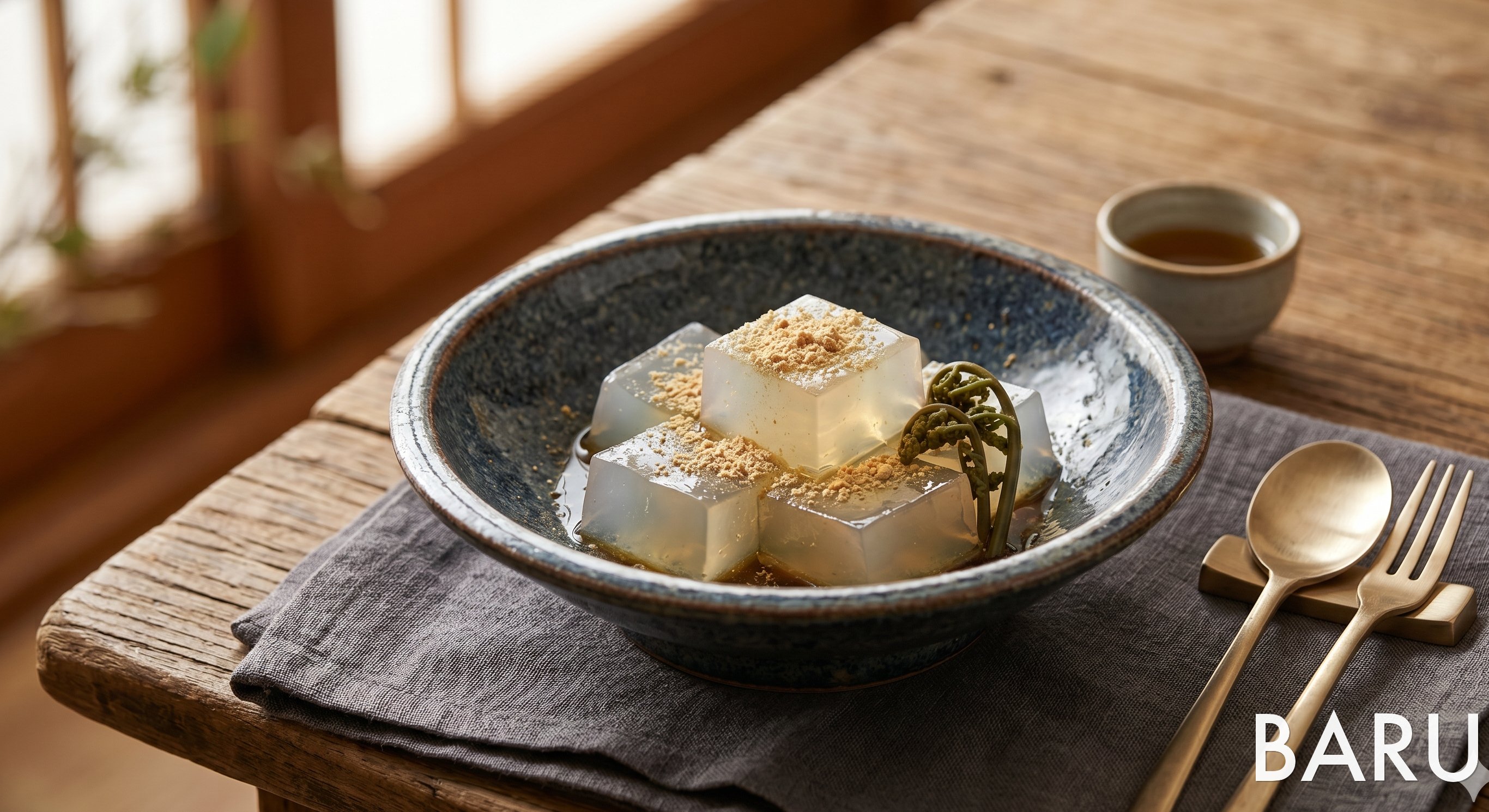 Temple-Style Bracken Starch Jelly (정진 와라비떡)