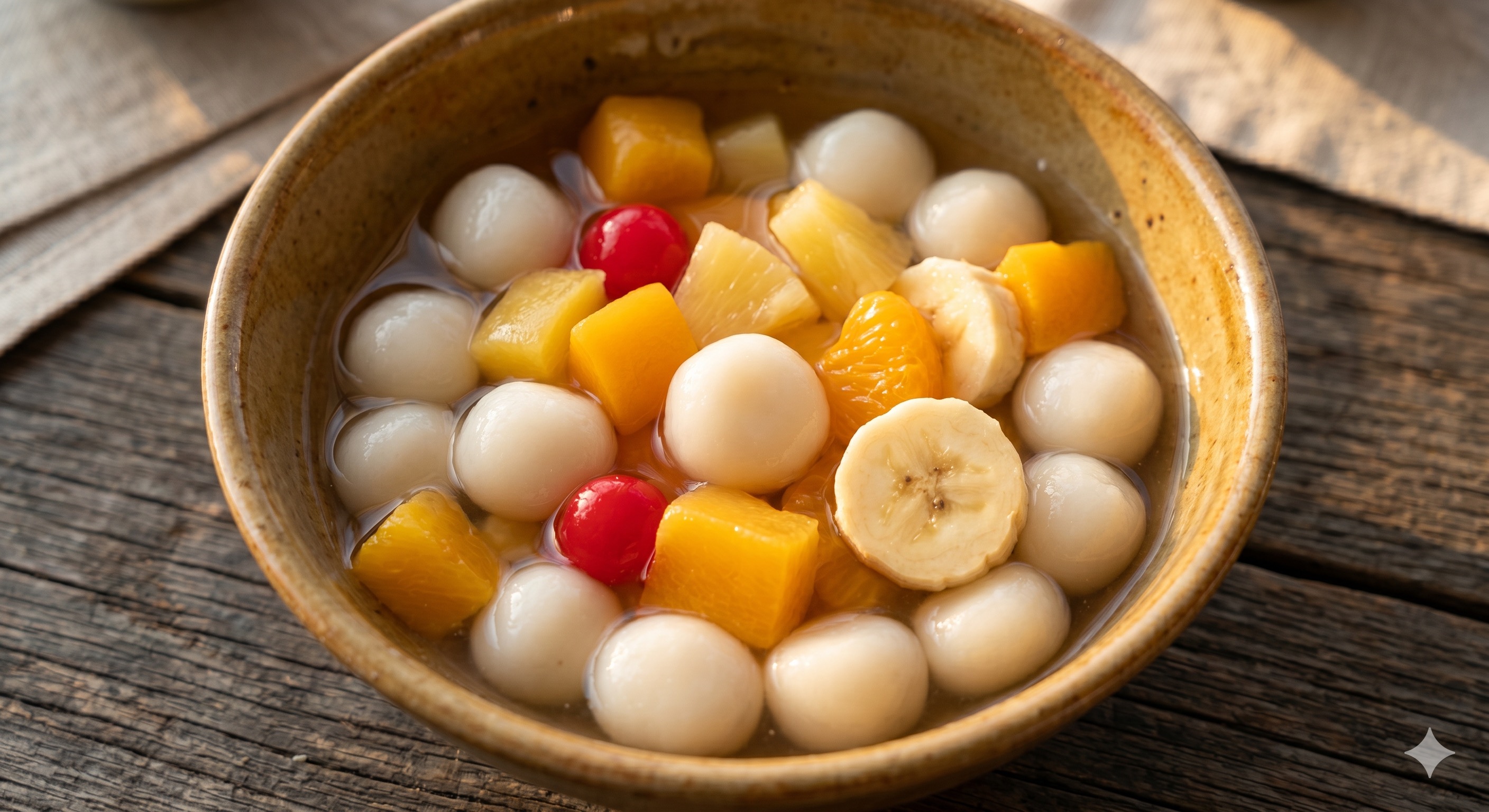 Fruit Punch with Rice Flour Dumplings (과일 시라타마)