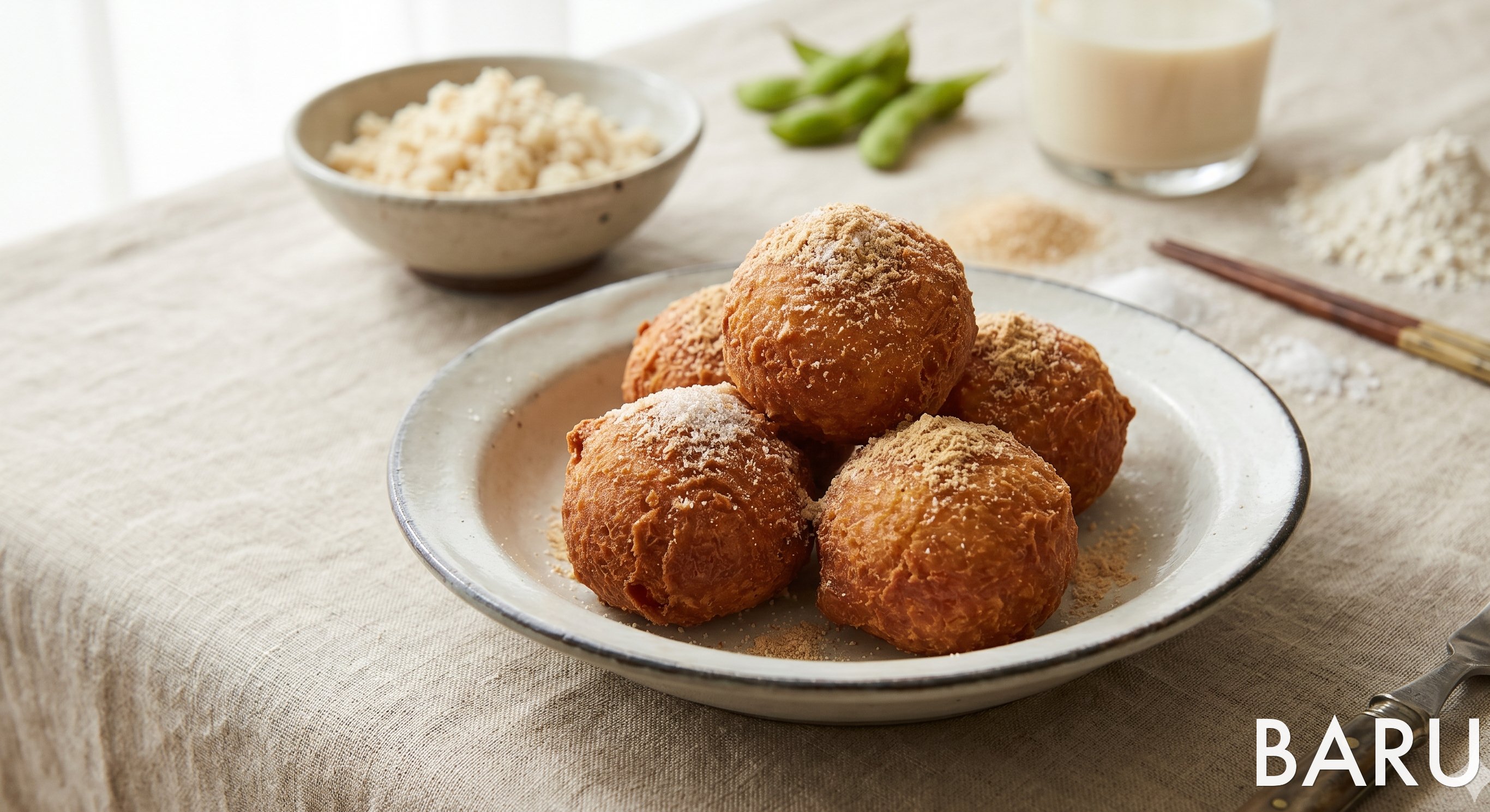 Crispy Soy Pulp Doughnuts (Okara Doughnuts) (비지 도넛)