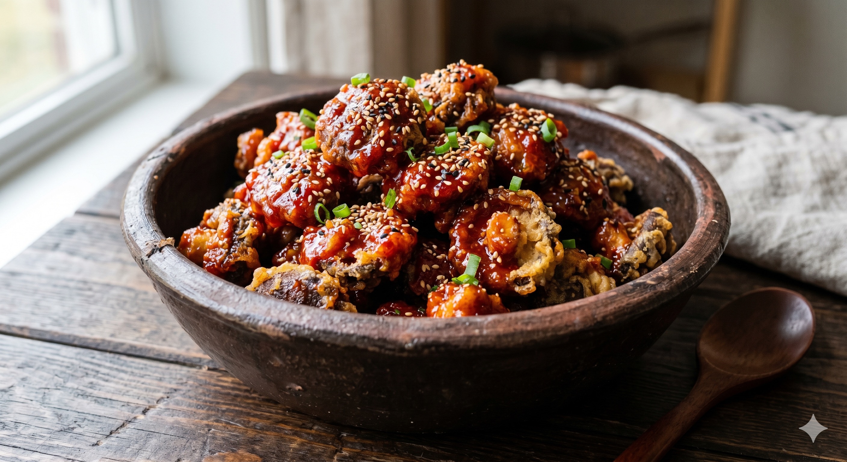 Crispy Shiitake Mushroom Gangjeong (버섯강정)