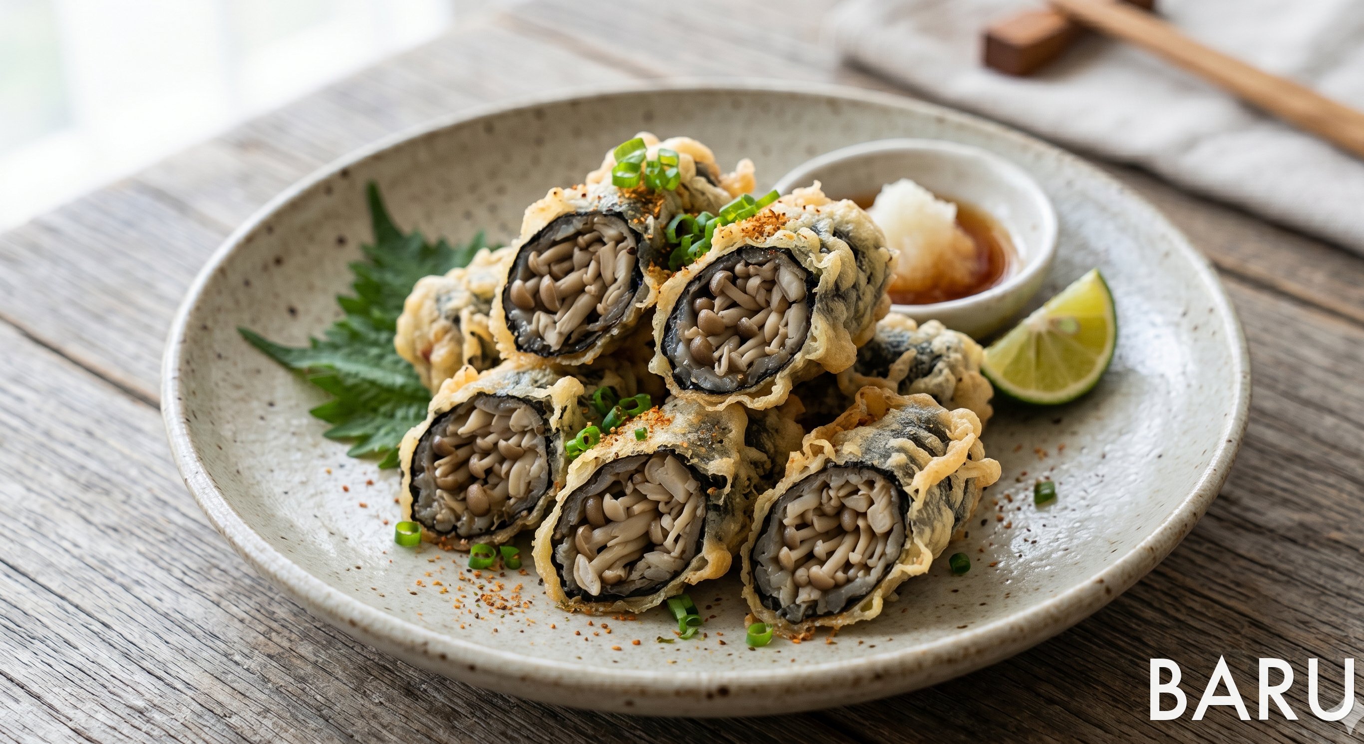 Yukiwari Mushroom Nori Roll Tempura (유키와리버섯 김말이 튀김)