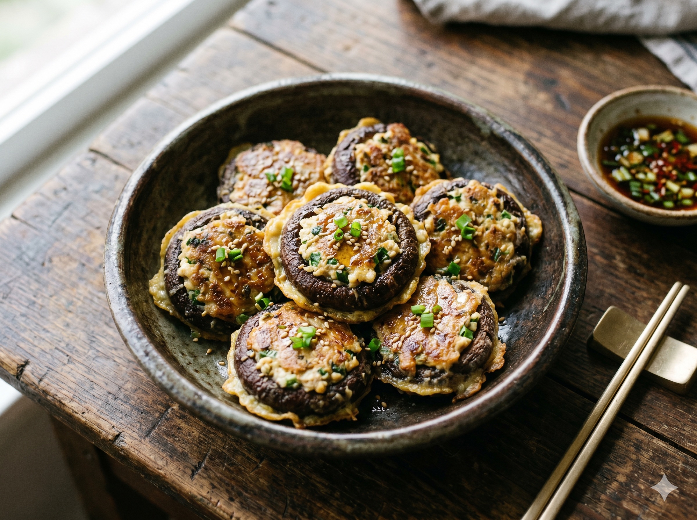 Stuffed Shiitake Mushroom Pancake (표고버섯전)