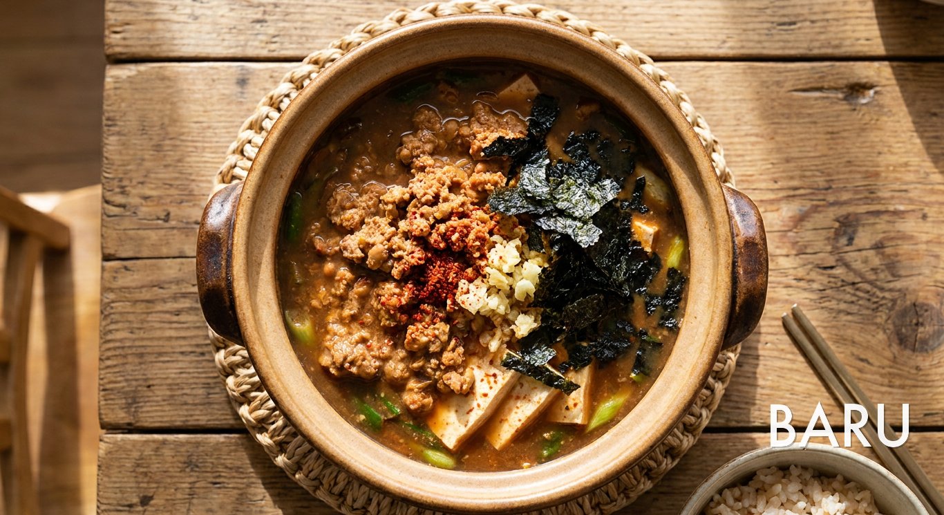 Cheonggukjang Jjigae (Fermented Soybean Stew) (청국장찌개)