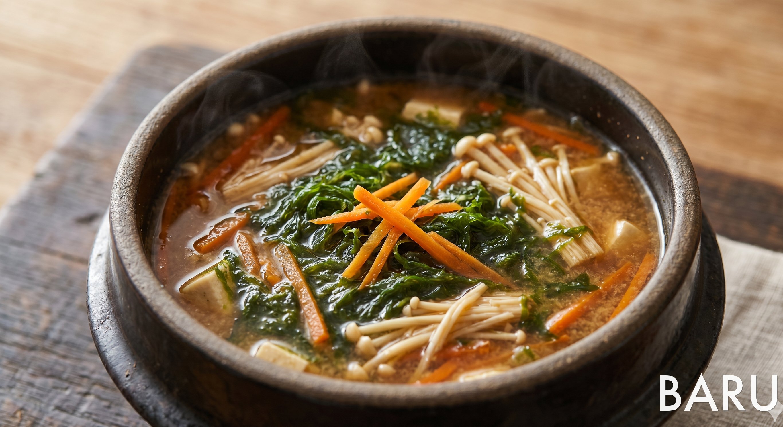Green Seaweed (Aosa) Miso Soup (아오사 된장국)
