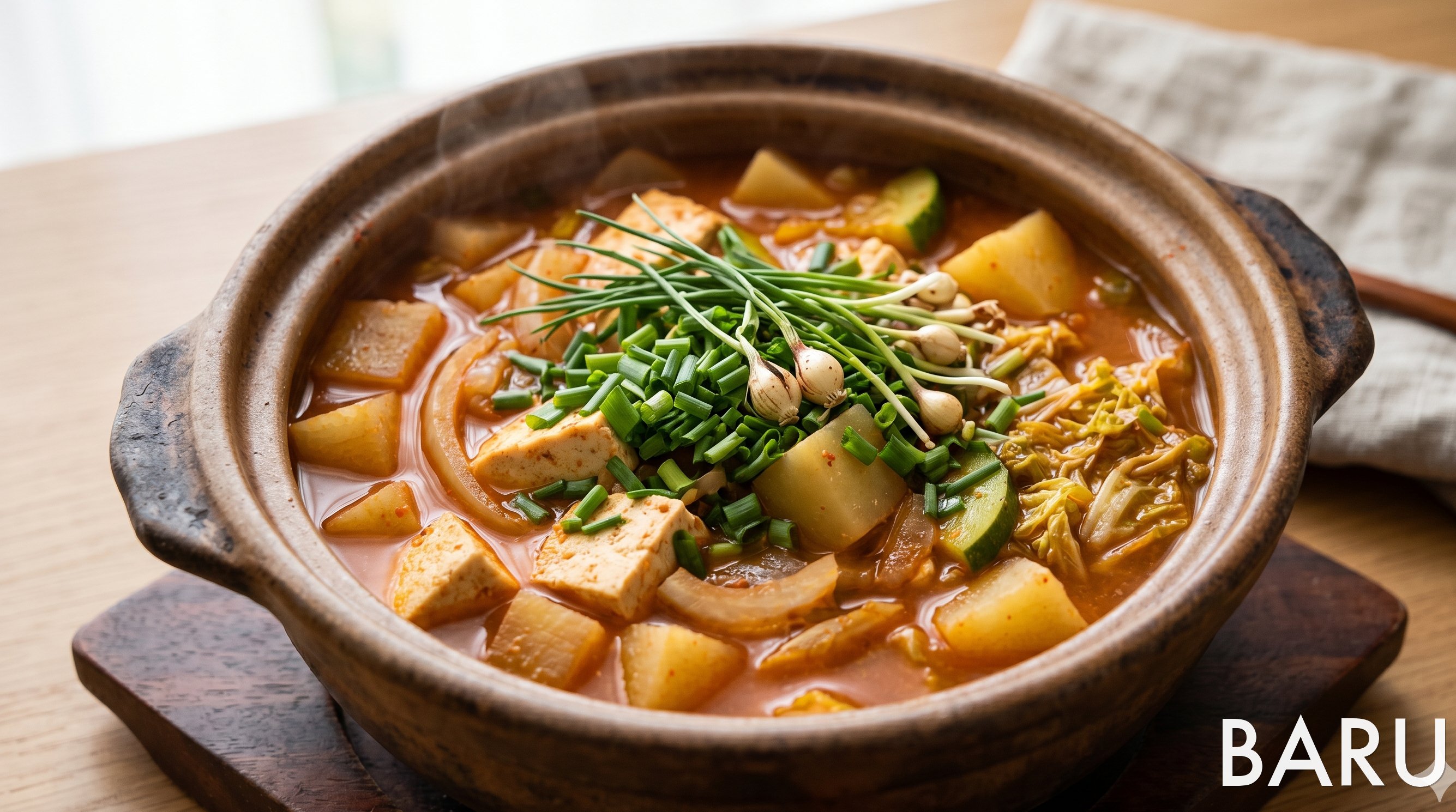 Vegetable and Tofu Gochujang Stew with Wild Chives (채소 두부 수프)