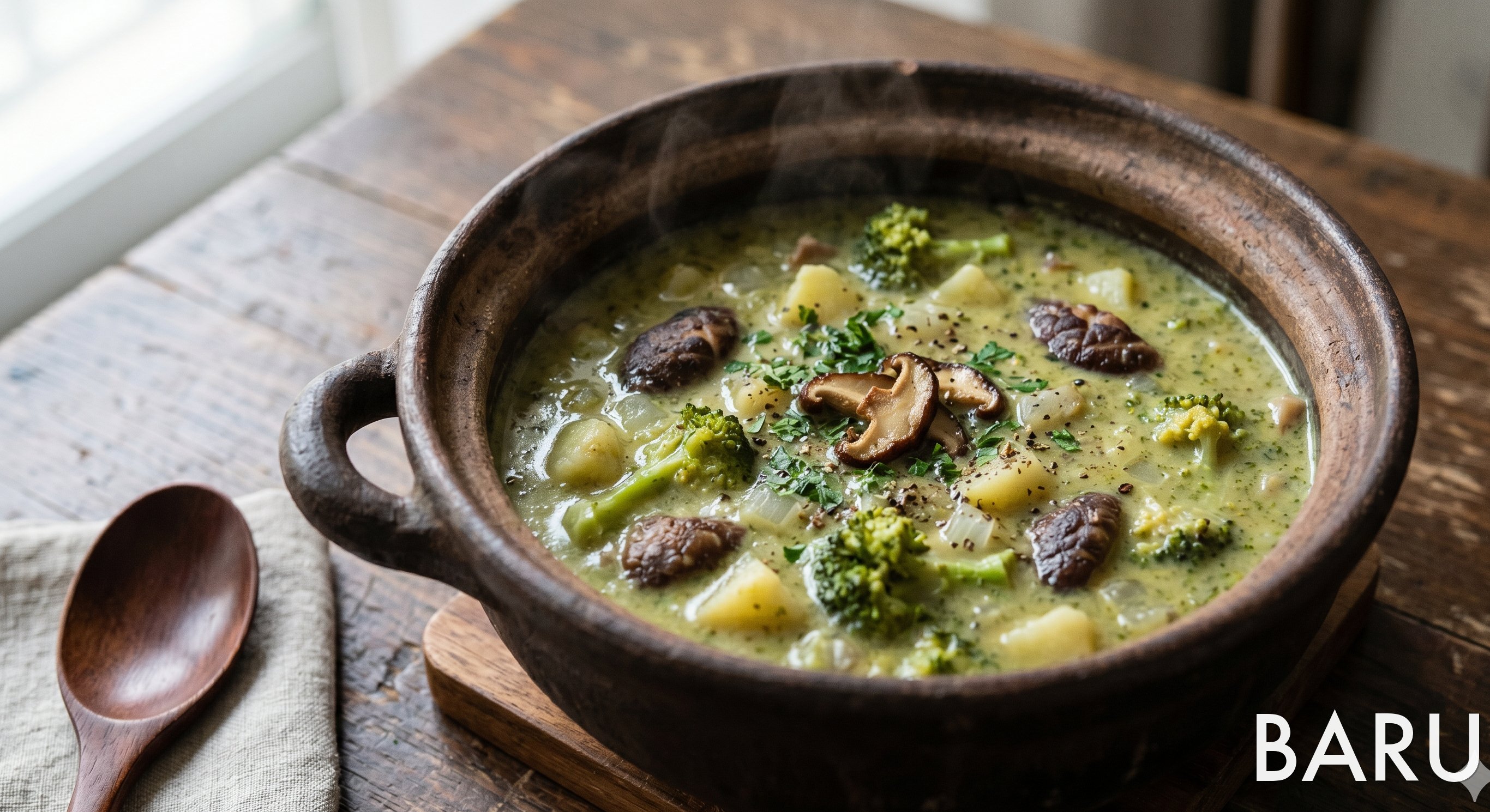 Broccoli and Shiitake Mushroom Soup (브로콜리 표고버섯 수프)