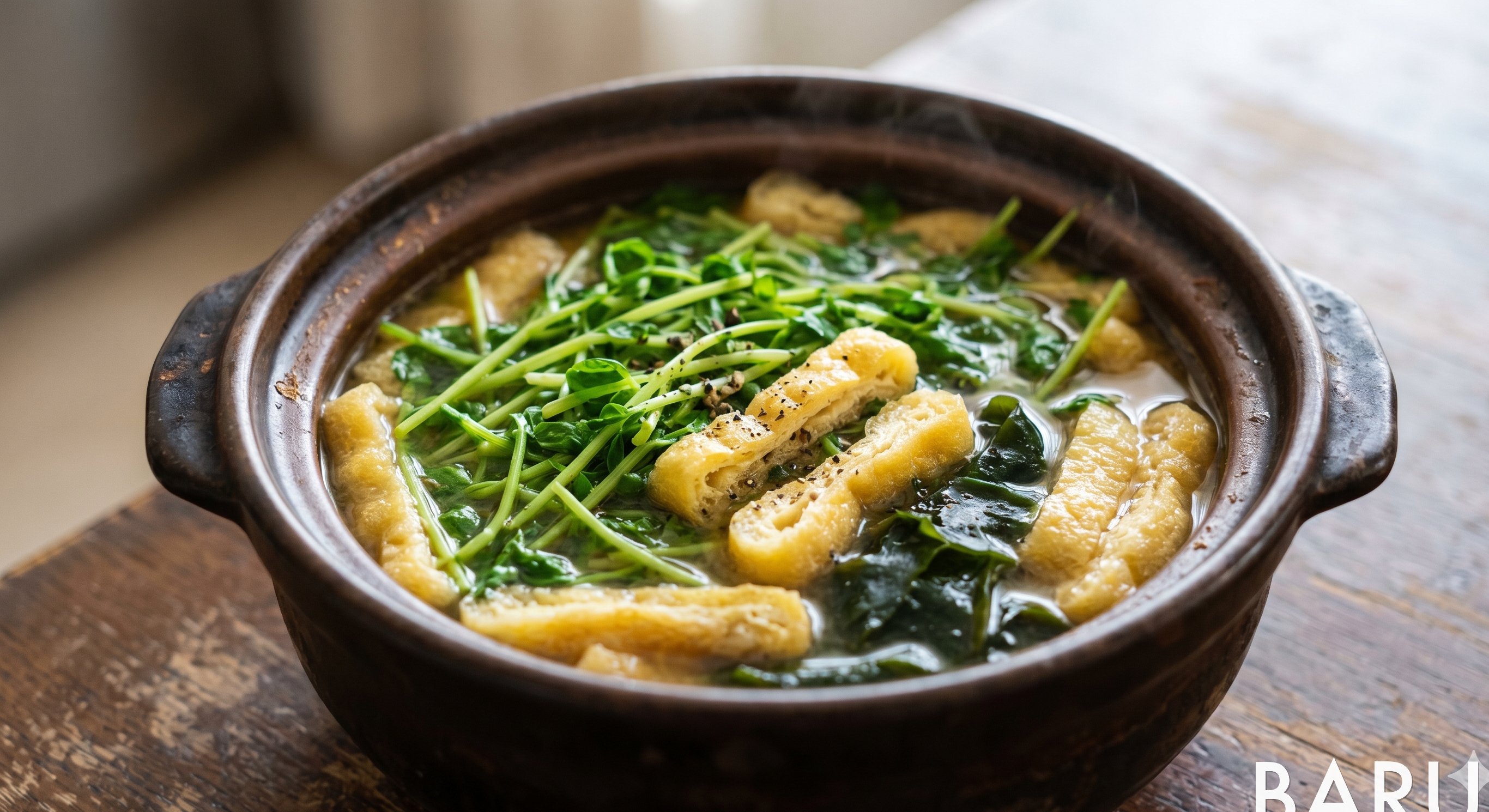Pea Shoot Miso Soup (두묘 된장국)