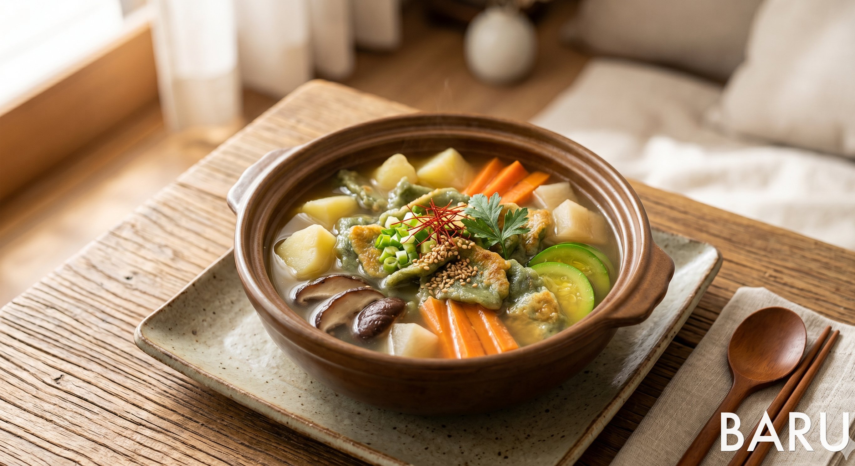 Mugwort Sujebi Hot Pot (쑥수제비 전골)