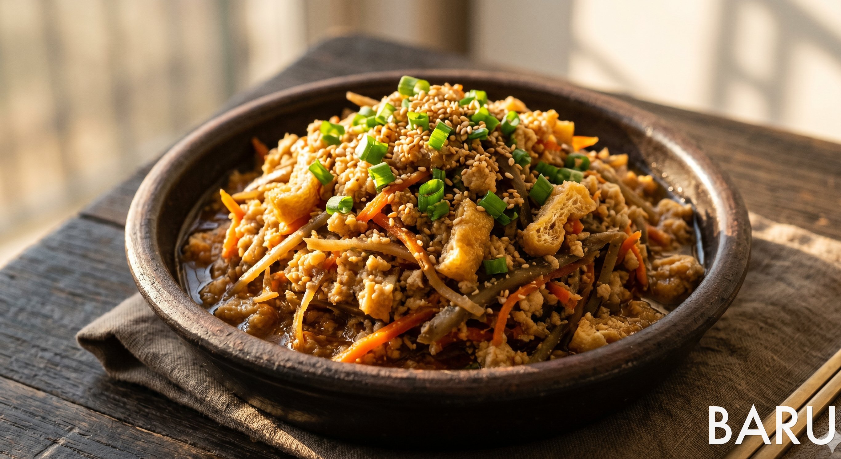 Savory Simmered Soy Pulp with Vegetables (비지 조림)