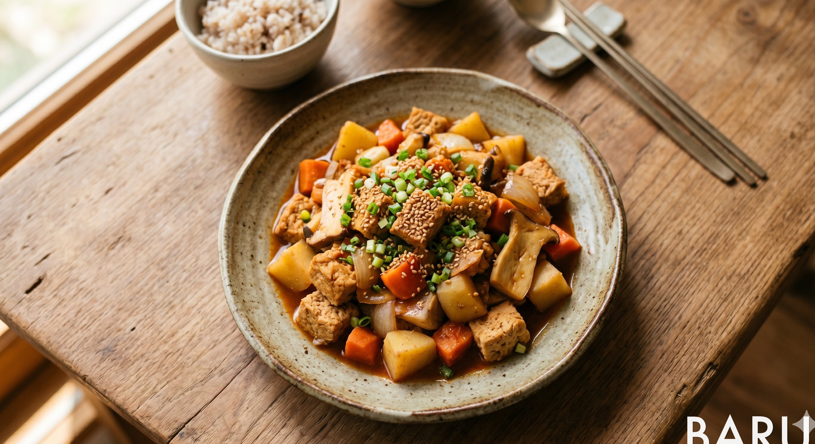 Braised Soy Protein with Vegetables (콩살로만찜)