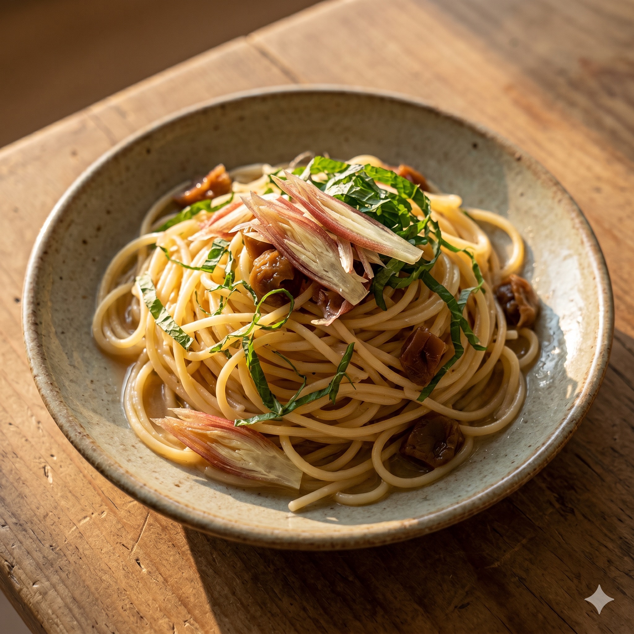 Temple-Style Plum and Myoga Pasta (매실 양하 정진 파스타)