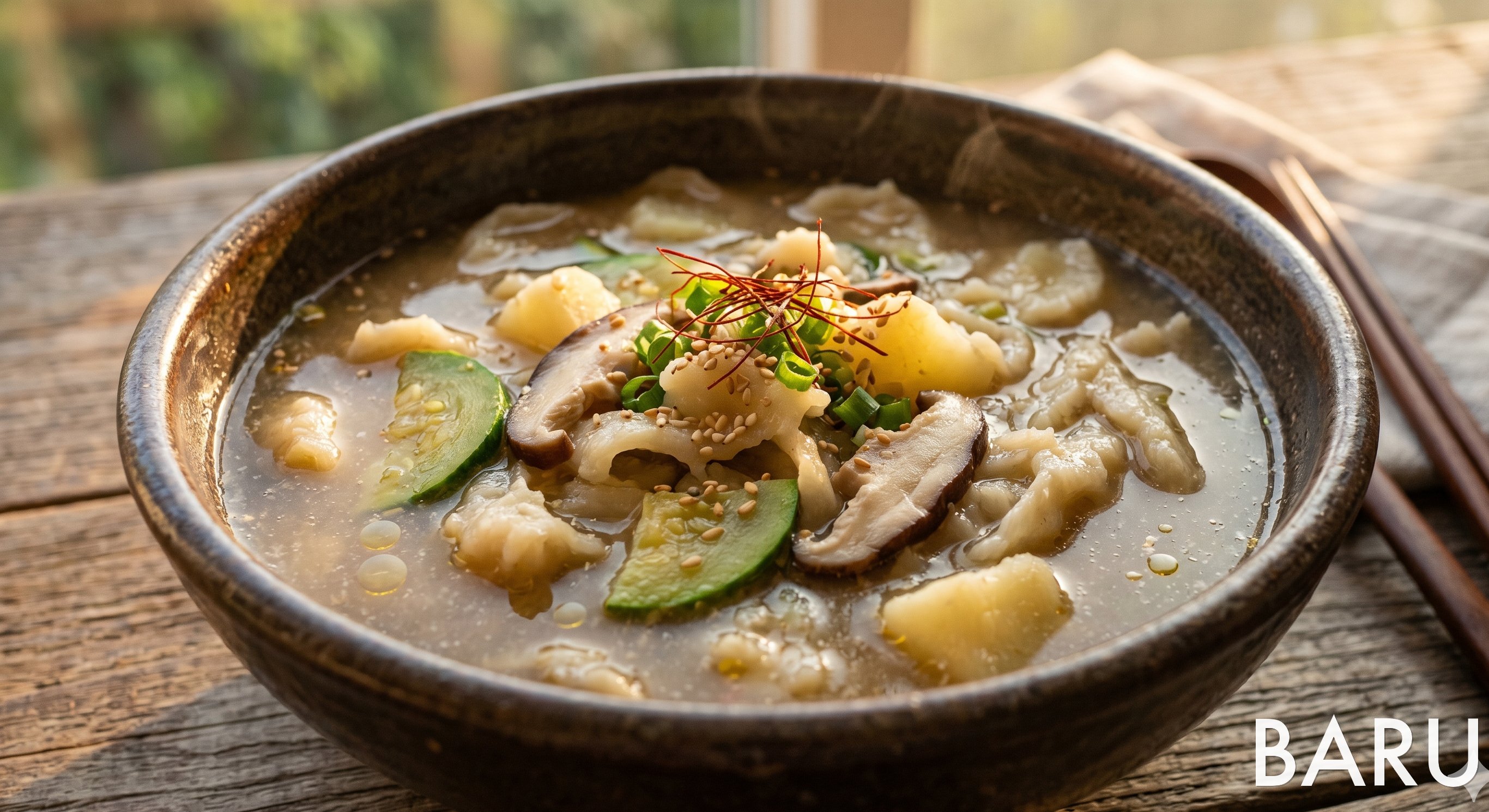 Temple-style Potato Sujebi (Hand-torn Noodle Soup) (감자 수제비 (사찰 음식))