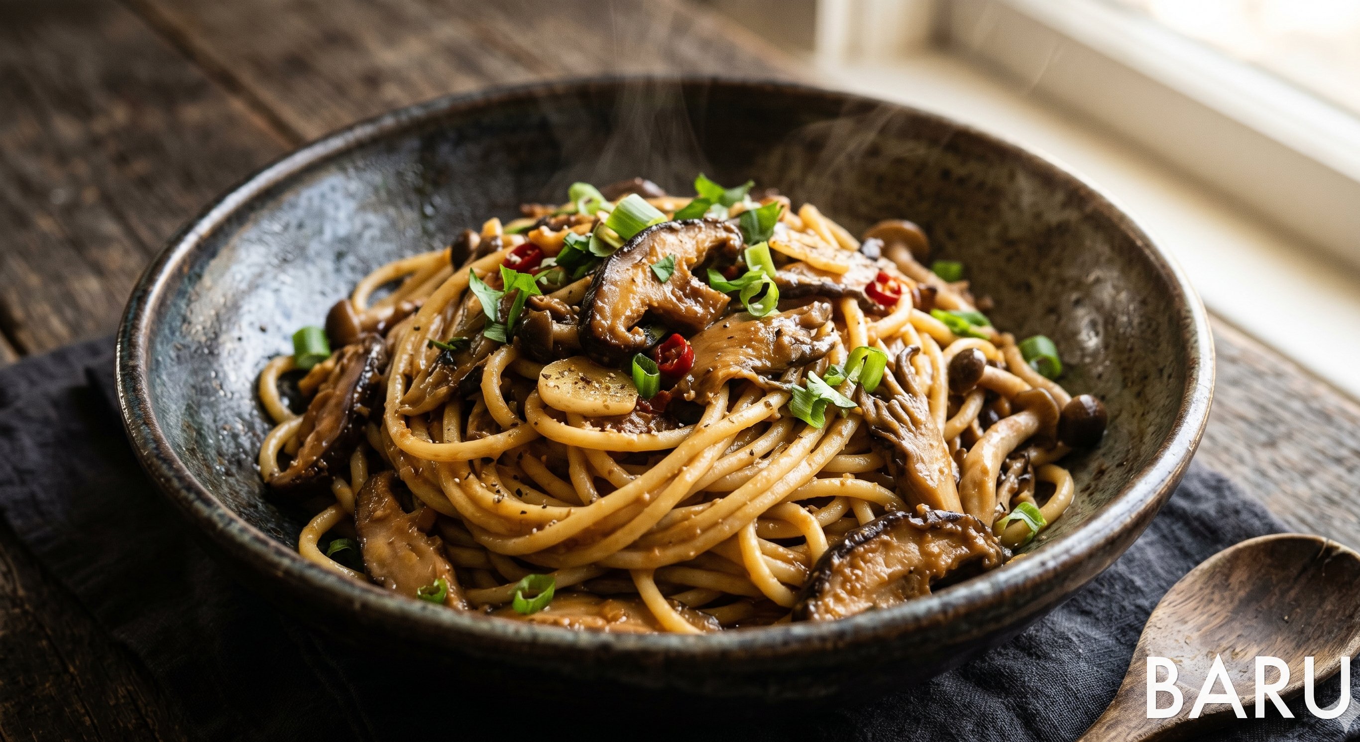 Doenjang Mushroom Pasta (가을 버섯 된장 파스타)
