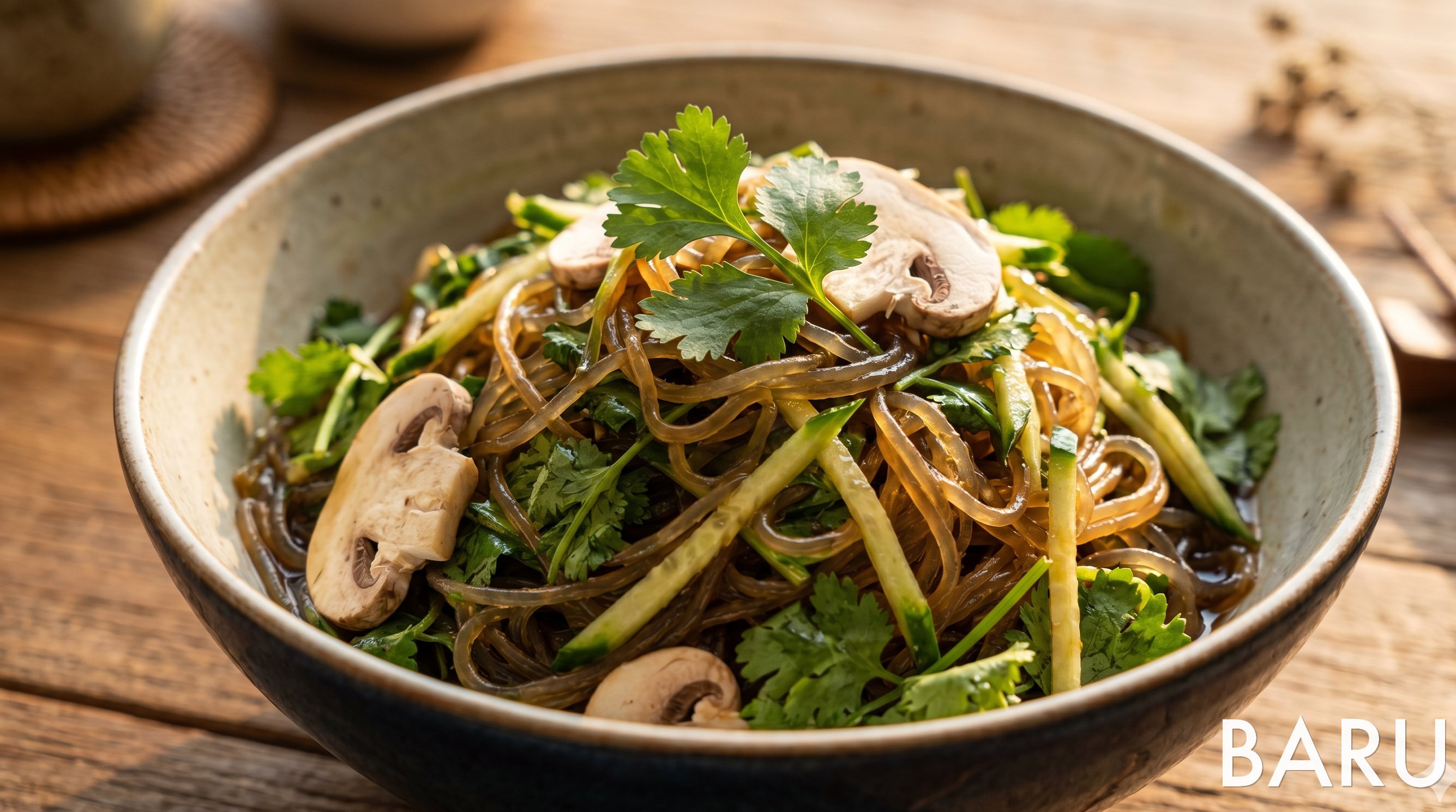 Korean-Style Cilantro Glass Noodle Salad (고수 한국풍 잡채 샐러드)