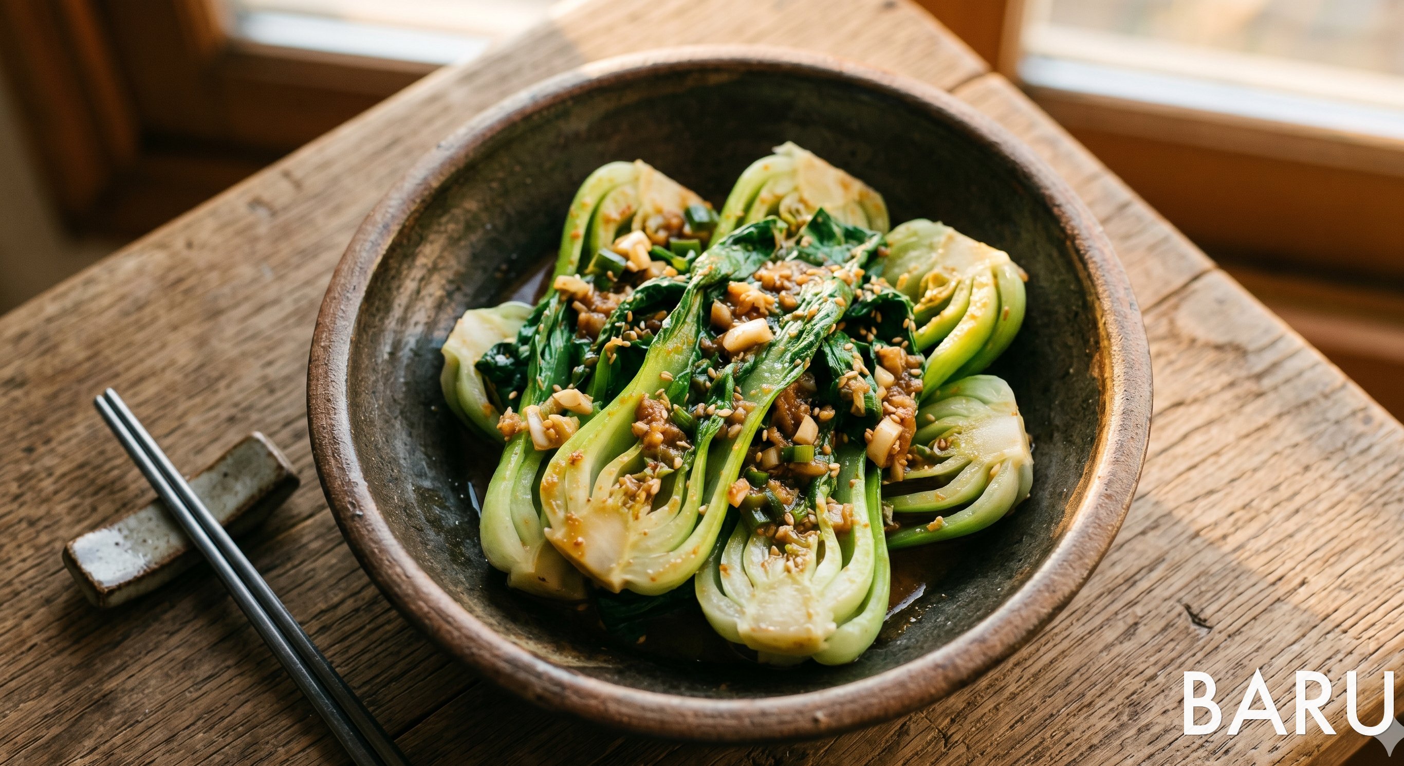 Bok Choy with Doenjang Sauce (청경채된장무침)