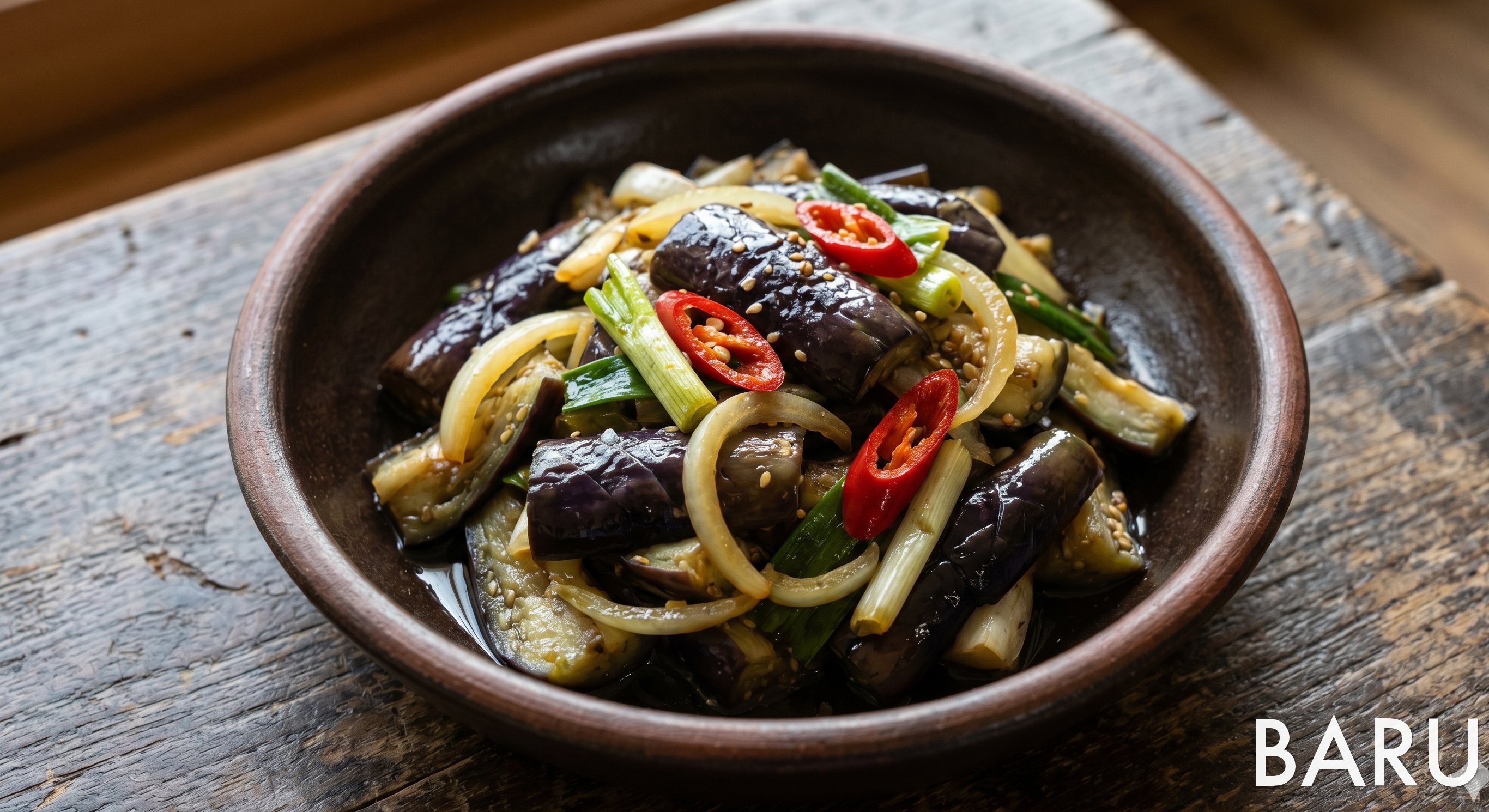 Stir-fried Eggplant with Perilla Oil (가지볶음나물)