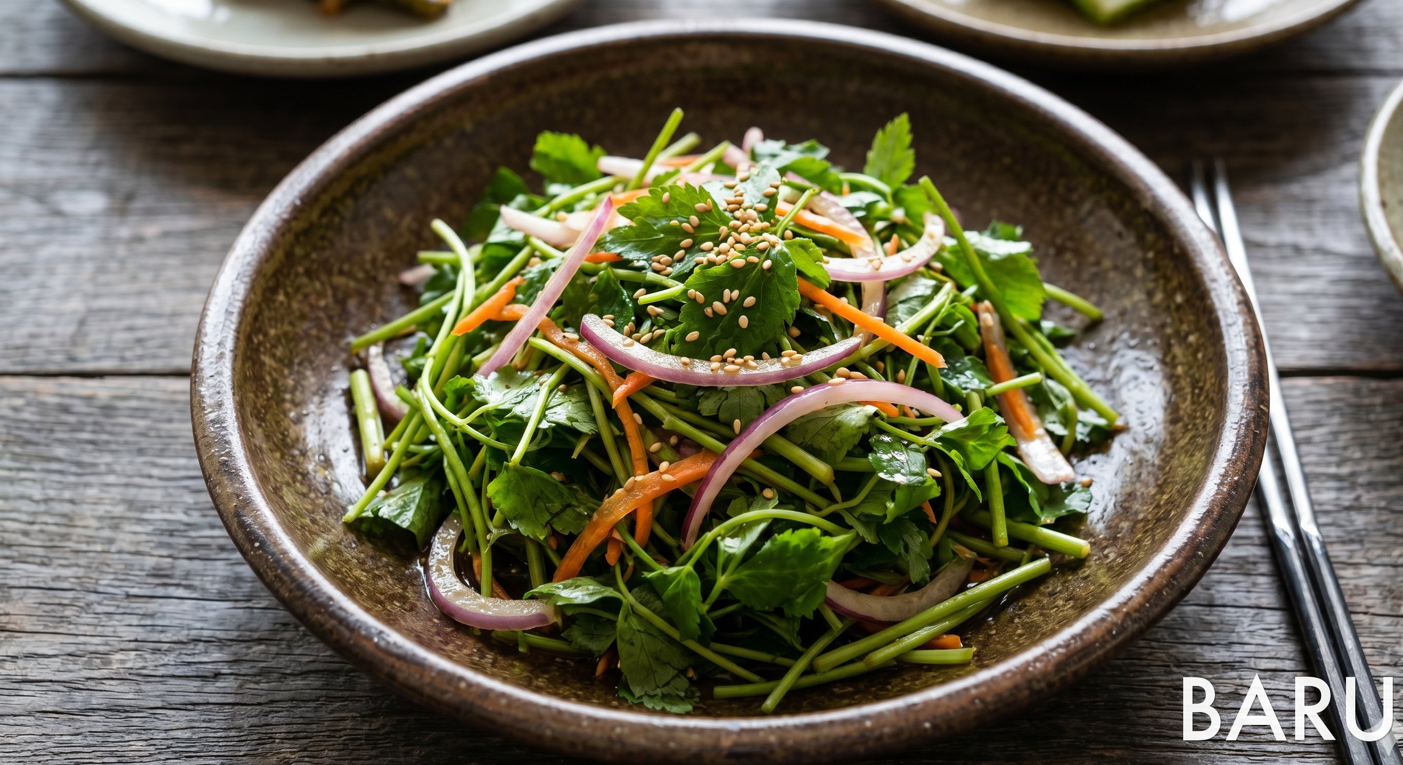 Chamnamul Salad with Soy-Vinegar Dressing (참나물 초간장무침)