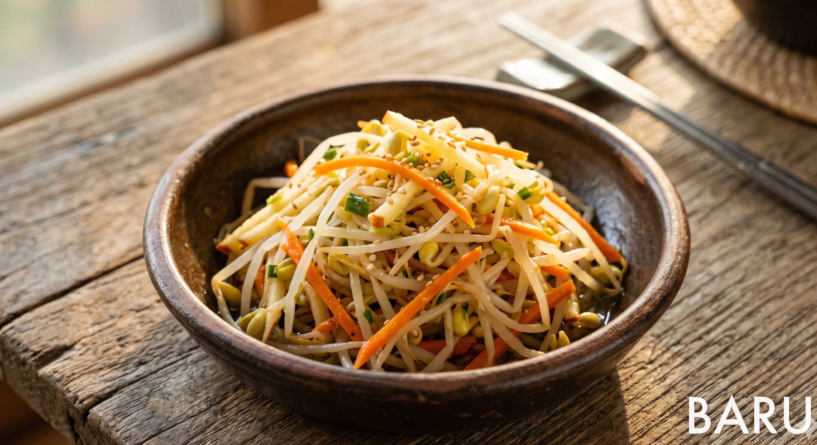 Tangy Mung Bean Sprouts with Carrot & Apple (당근 숙주나물무침)