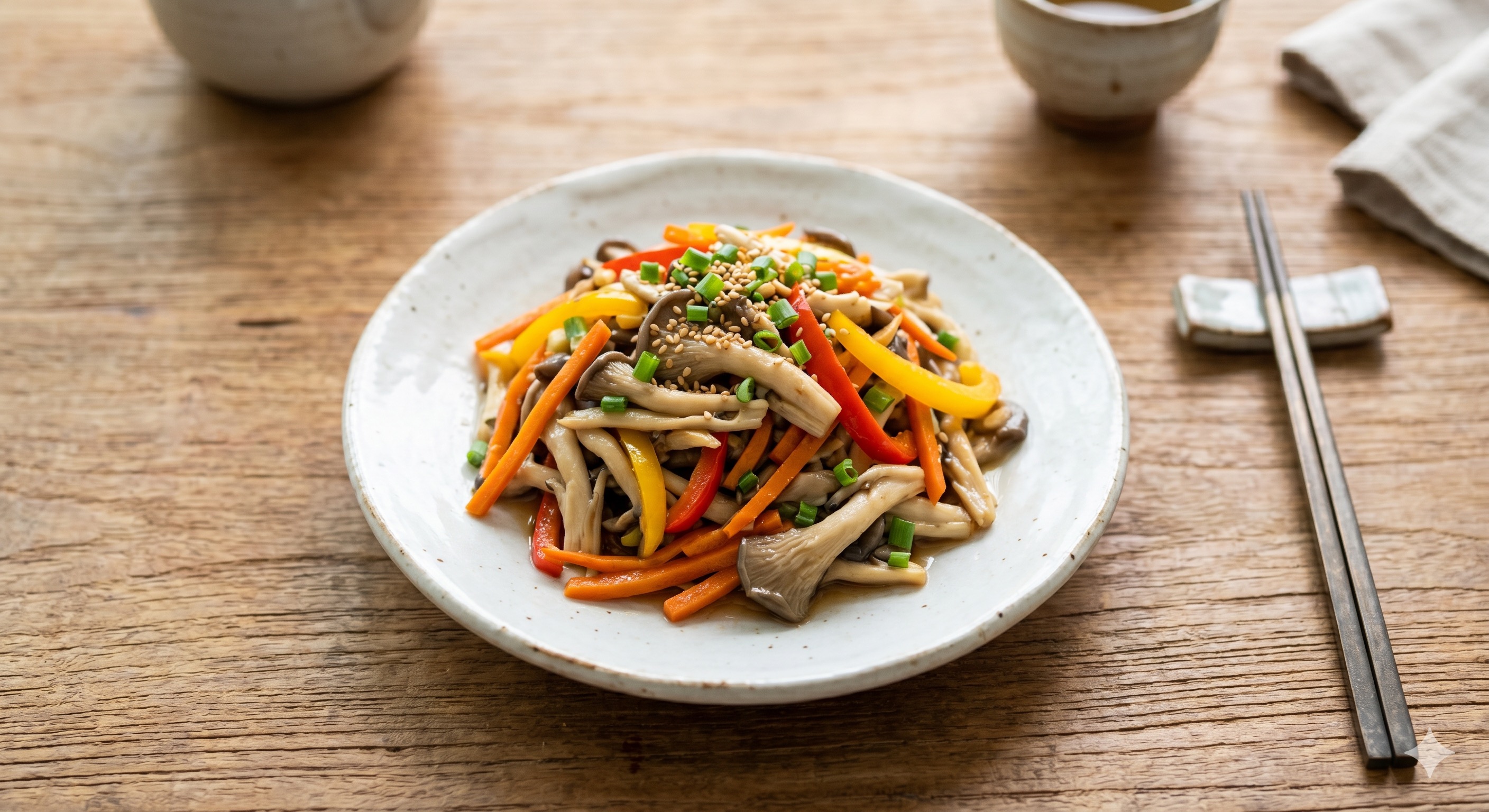 Colorful Oyster Mushroom Stir-fry (느타리버섯 파프리카볶음)