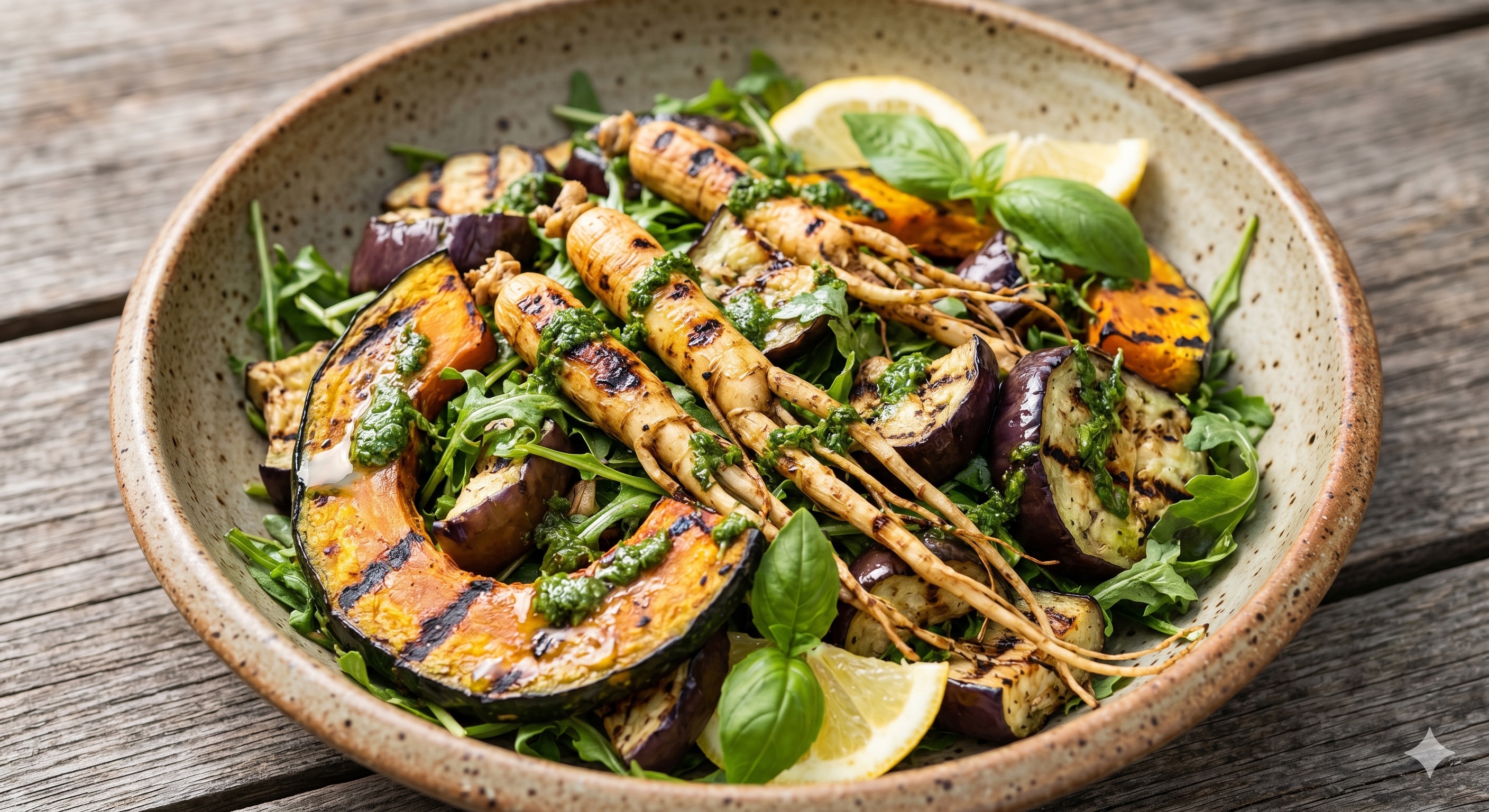 Grilled Ginseng & Vegetable Salad (인삼 샐러드)