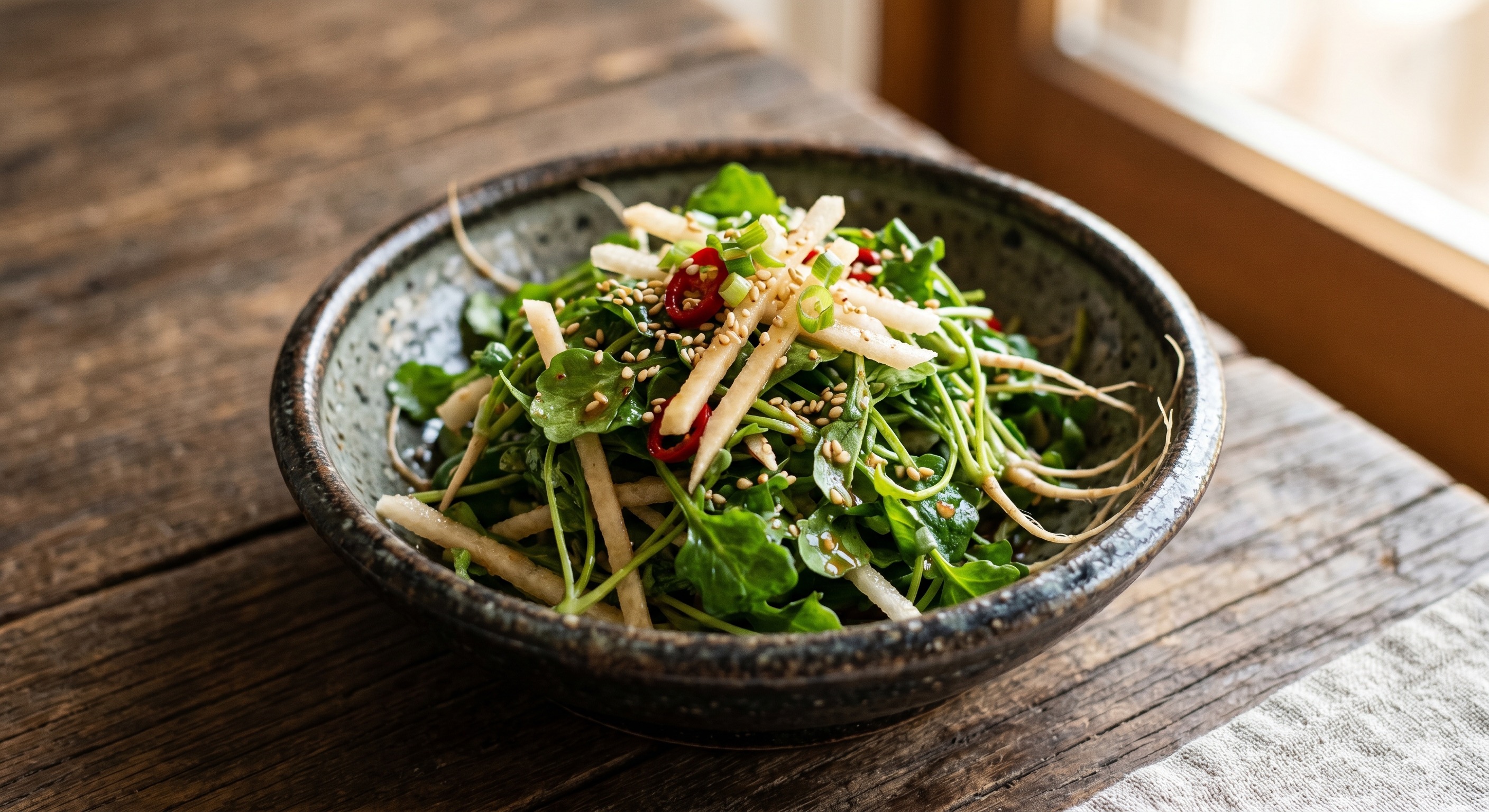 Fresh Shepherd's Purse Salad (냉이초무침)
