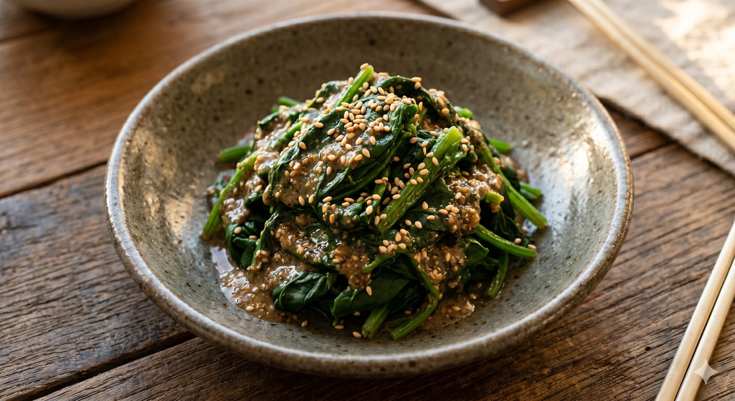 Horenso no Gomaae (Spinach with Sweet Sesame Dressing) (호렌소 고마에 (시금치 참깨무침))