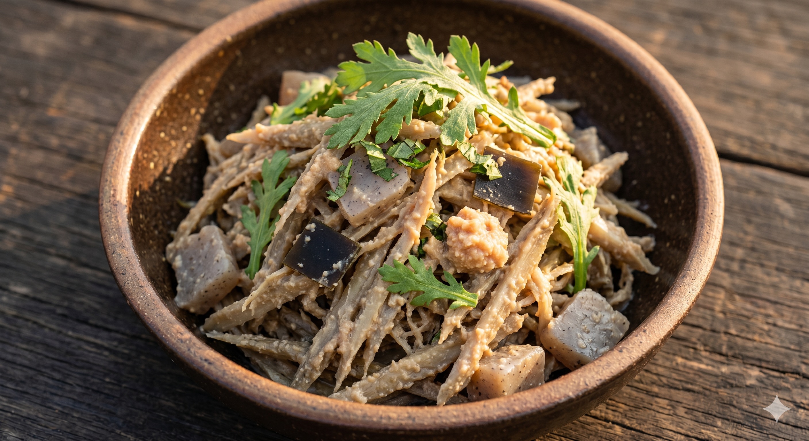 Mountain Burdock with Sake Lees (산우엉 주박 무침)