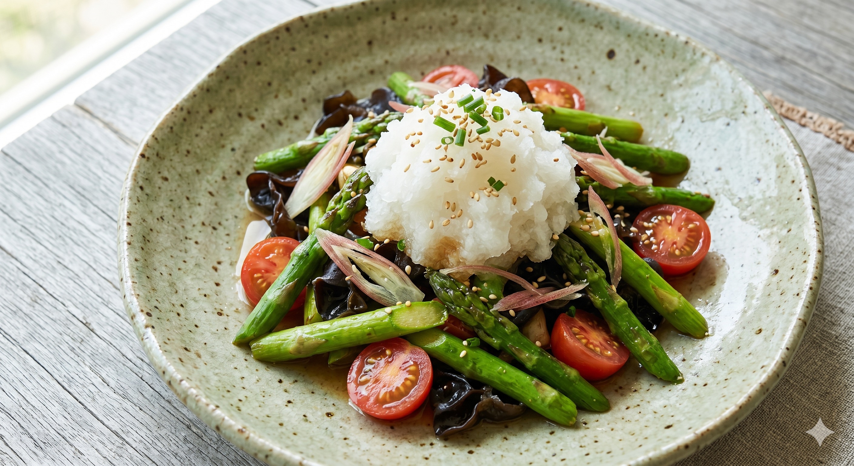 Asparagus Stir-Fry with Grated Radish (아스파라거스 볶음 무즙 무침)